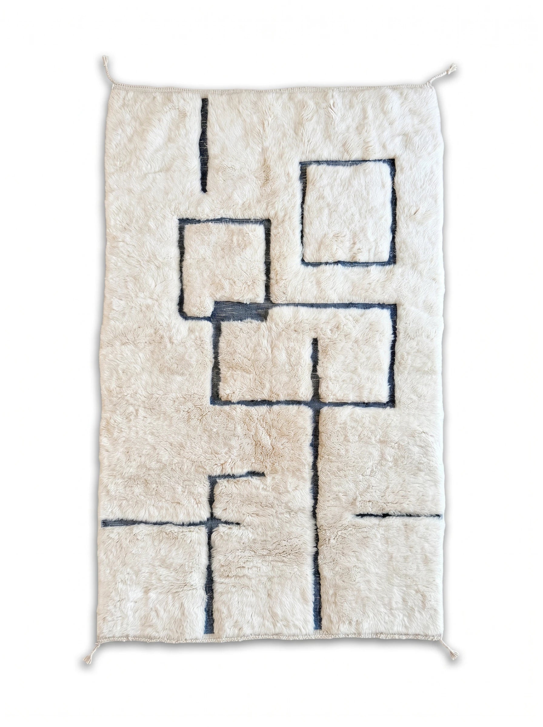Tapis M'rirt 145 x 203 cm, tapis berbère fait main en laine | Tamazi