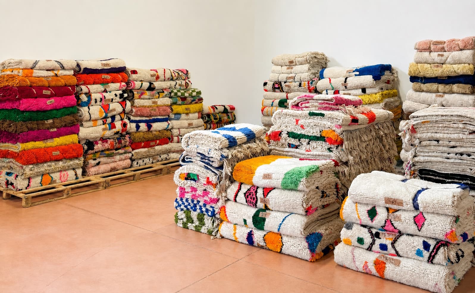 Tapis Tamazi présentés dans le showroom de Fonbeauzard
