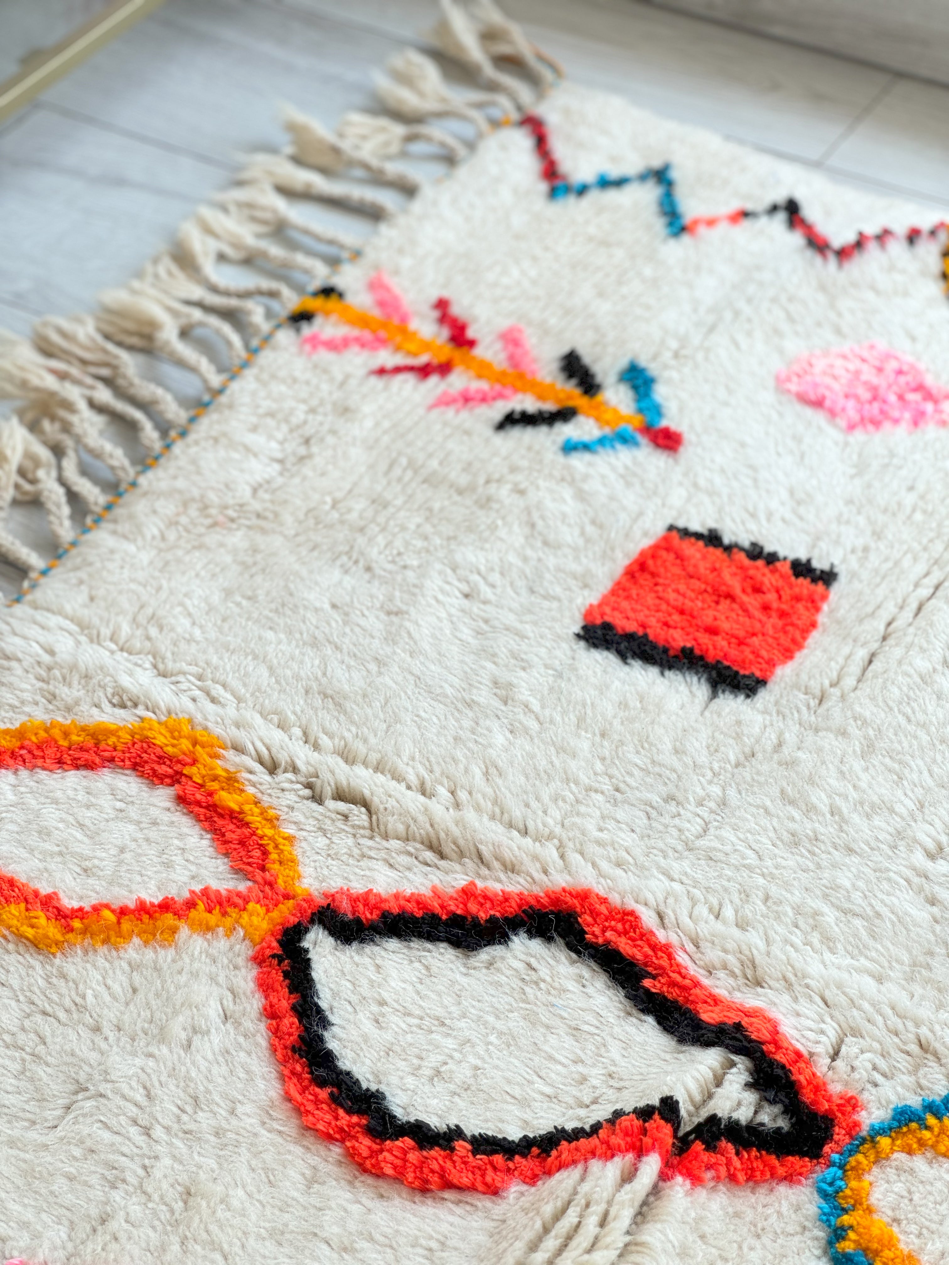 Colorful Berber rug 140 x 280 cm - n°1116