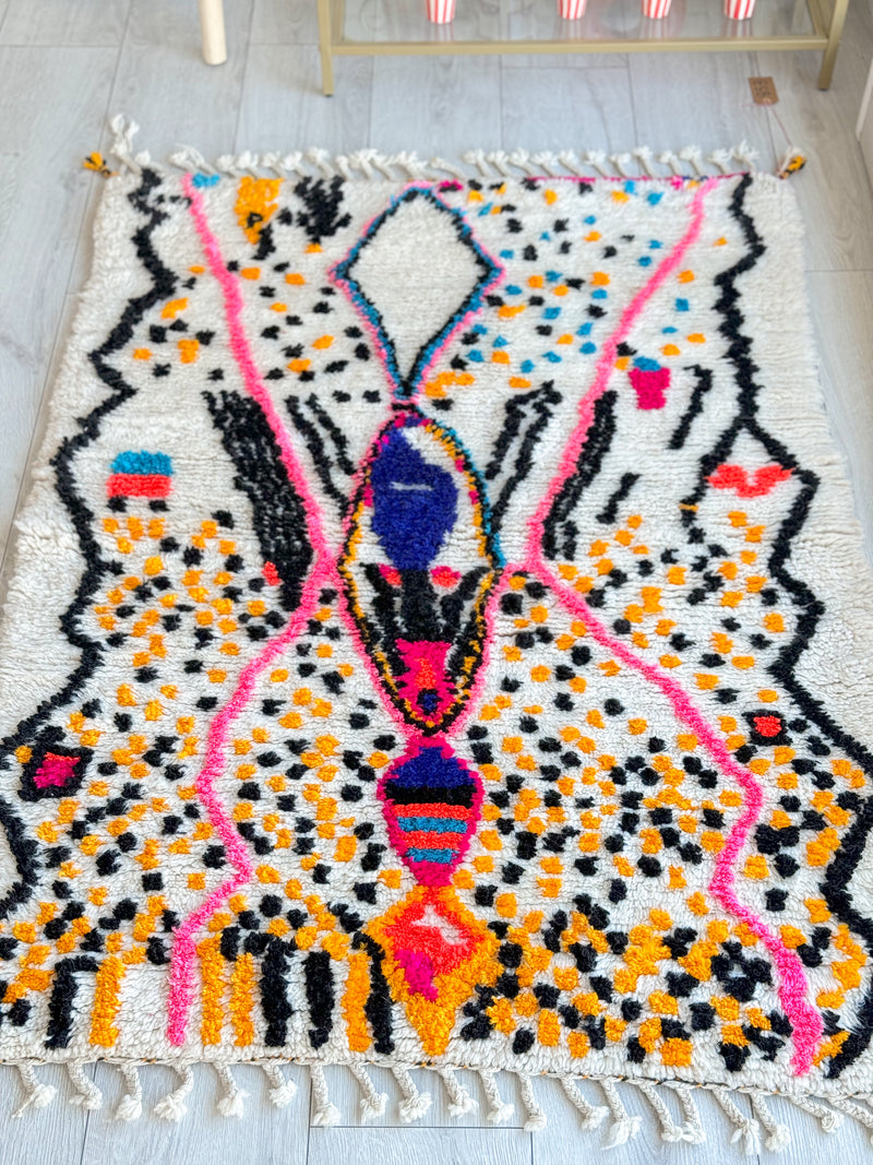 Colorful Berber rug 106 x 150 cm - n°853
