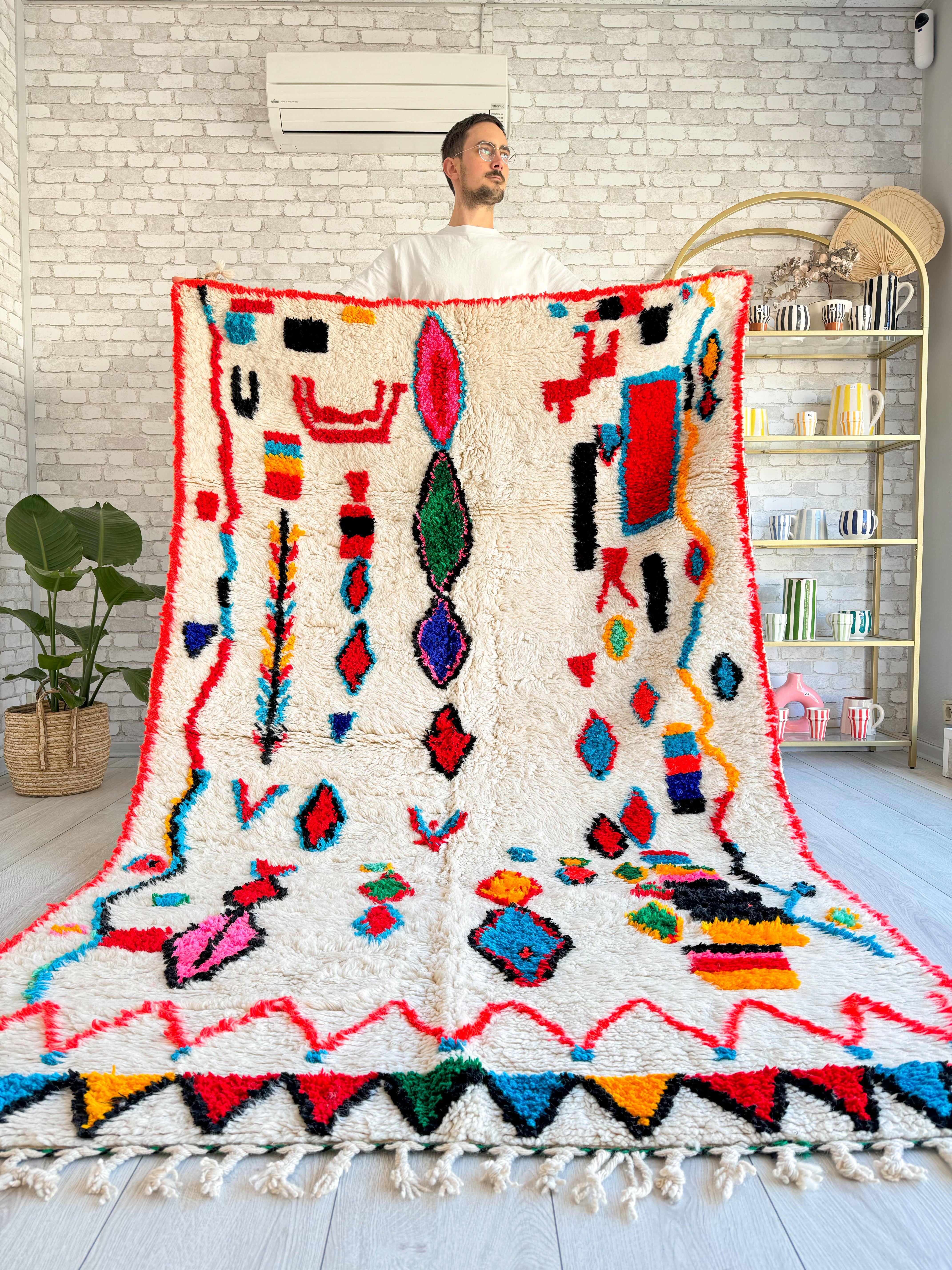 Colorful Berber rug 146 x 260 cm - n°855