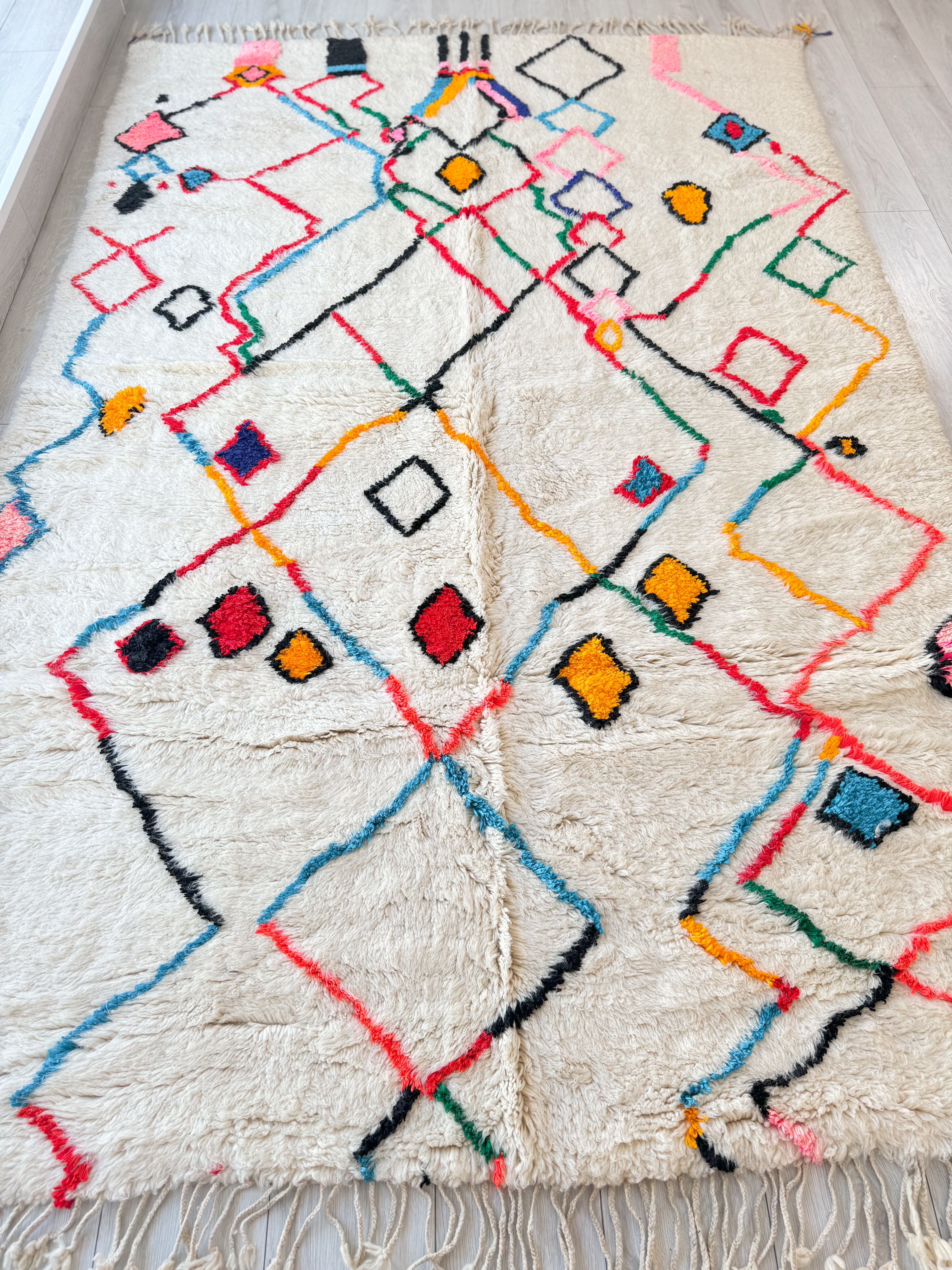 Colorful Berber Rug 195 x 322 cm / 6.4 x 10.6 ft - n°1422