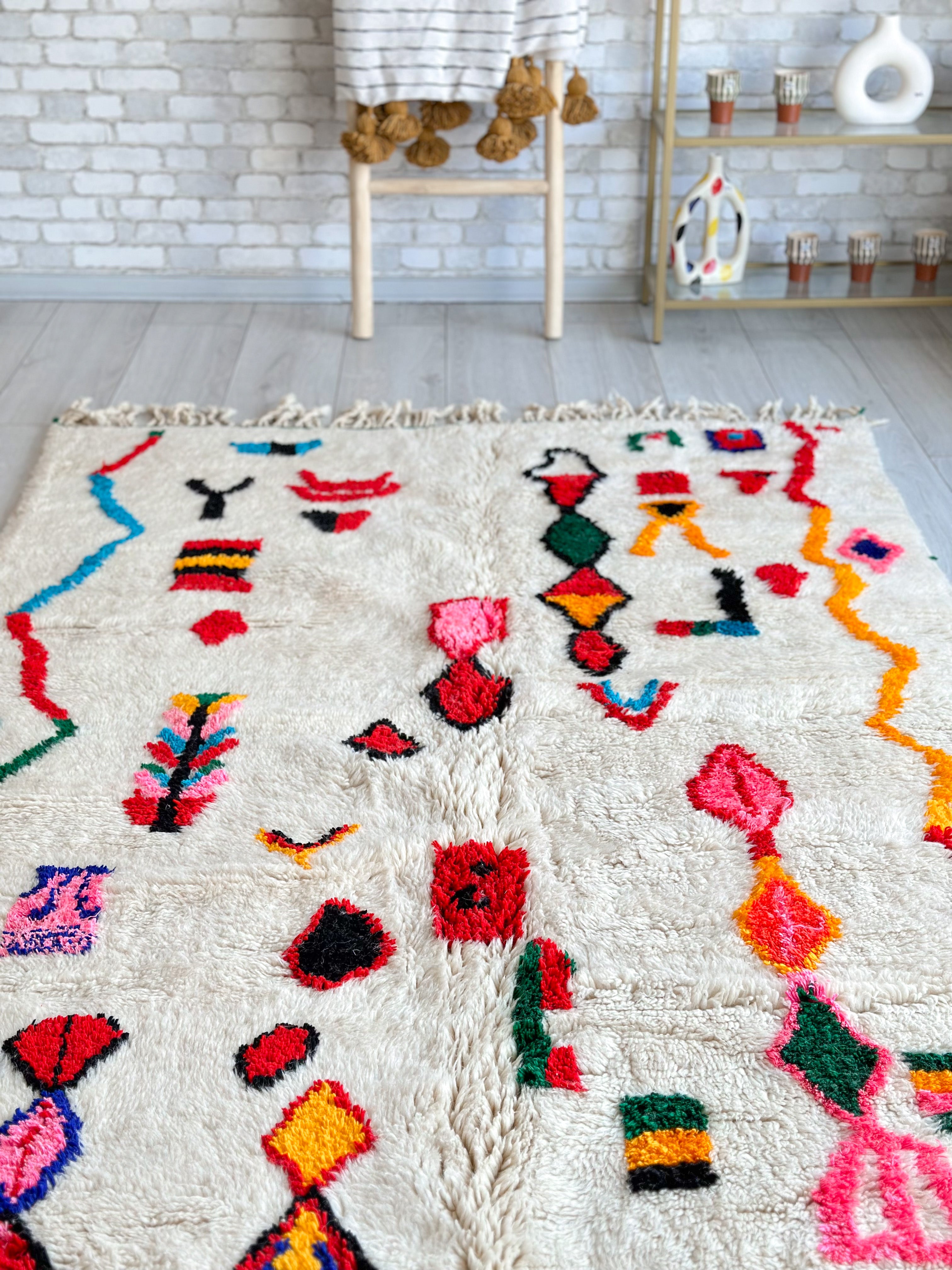 Colorful Berber carpet - n°636 