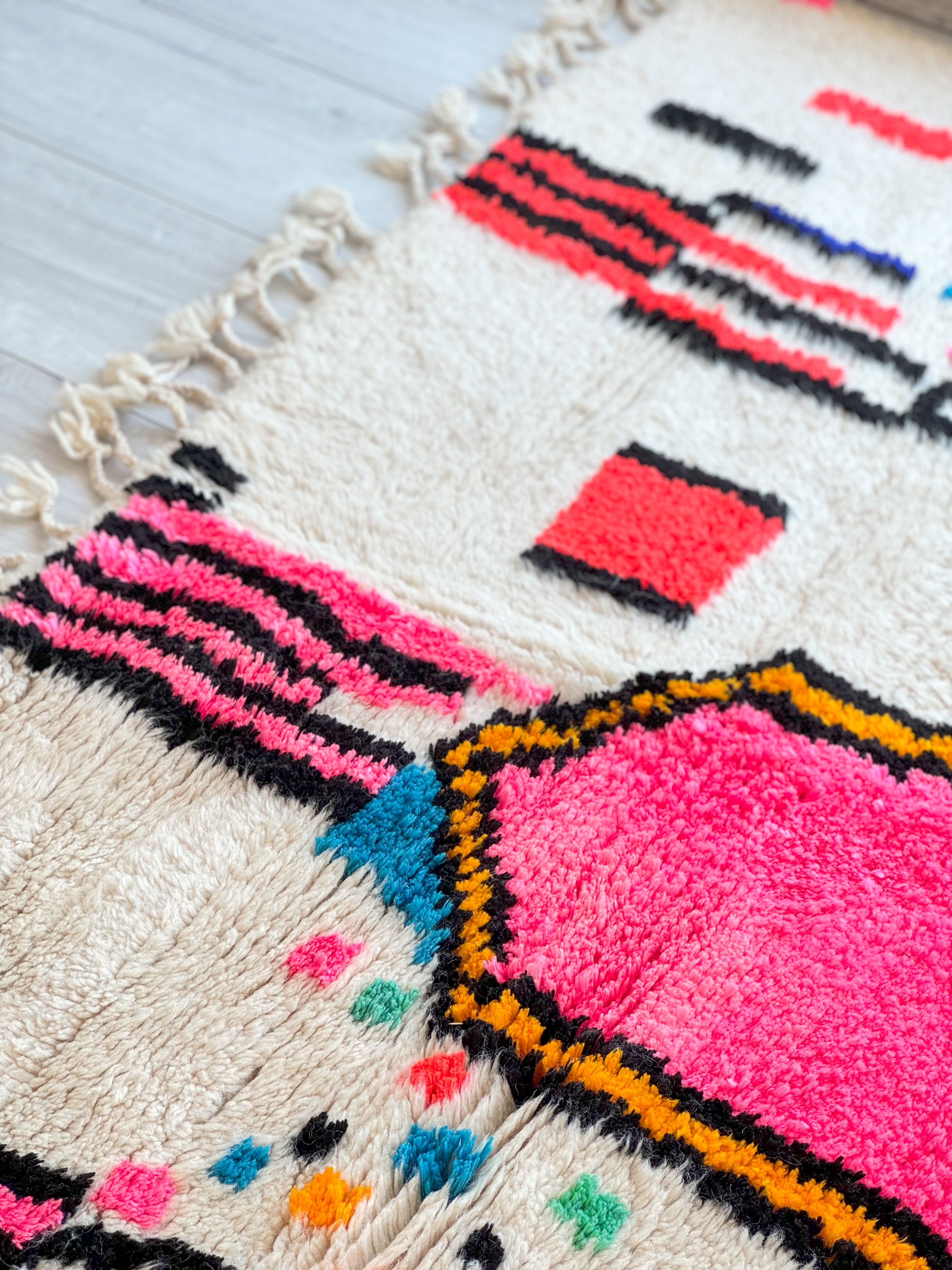 Colorful Berber rug 145 x 206 cm - n°1186