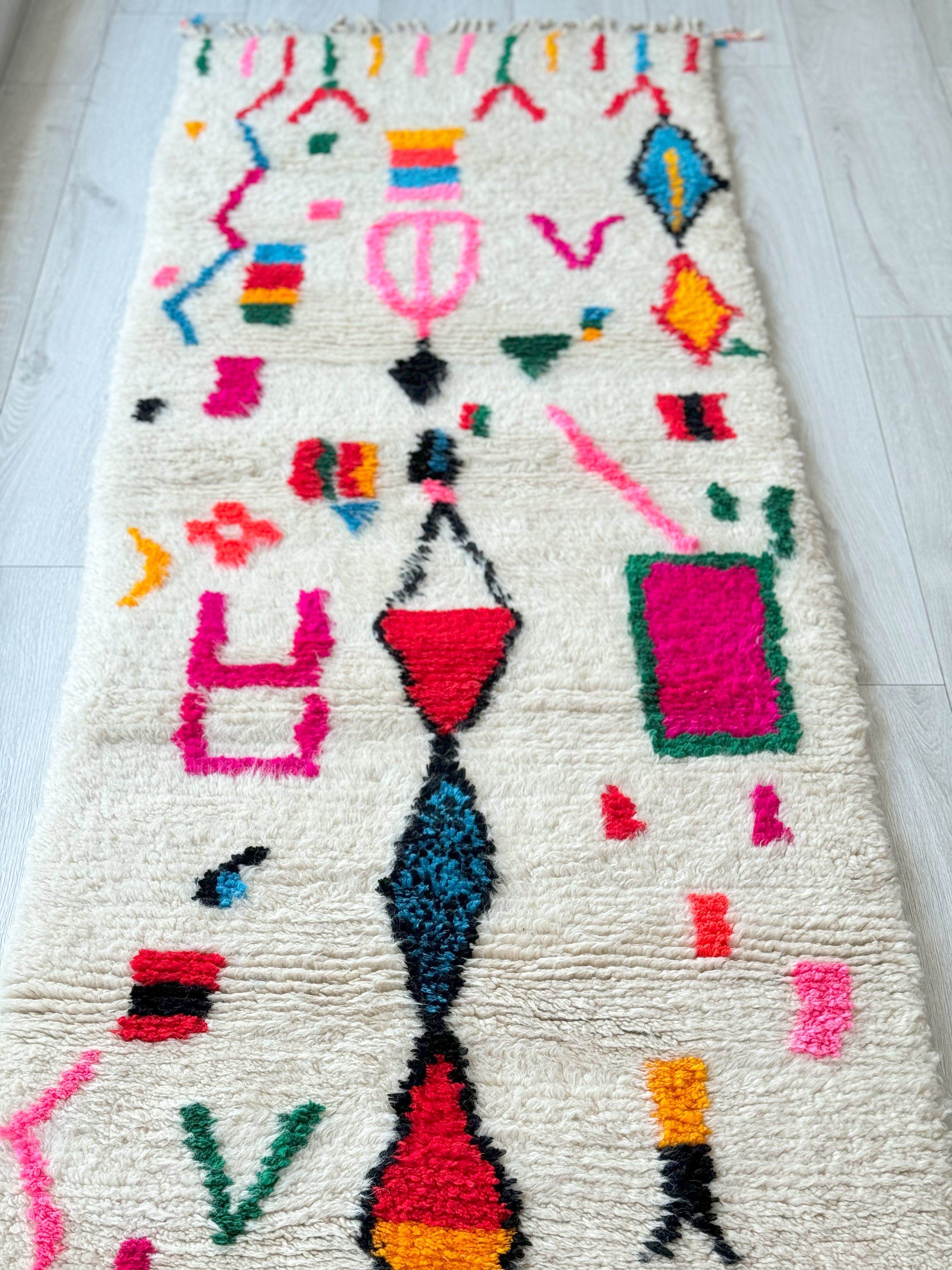 Bunter Berber-Flurteppich 82 x 252 cm – Nr. 1162