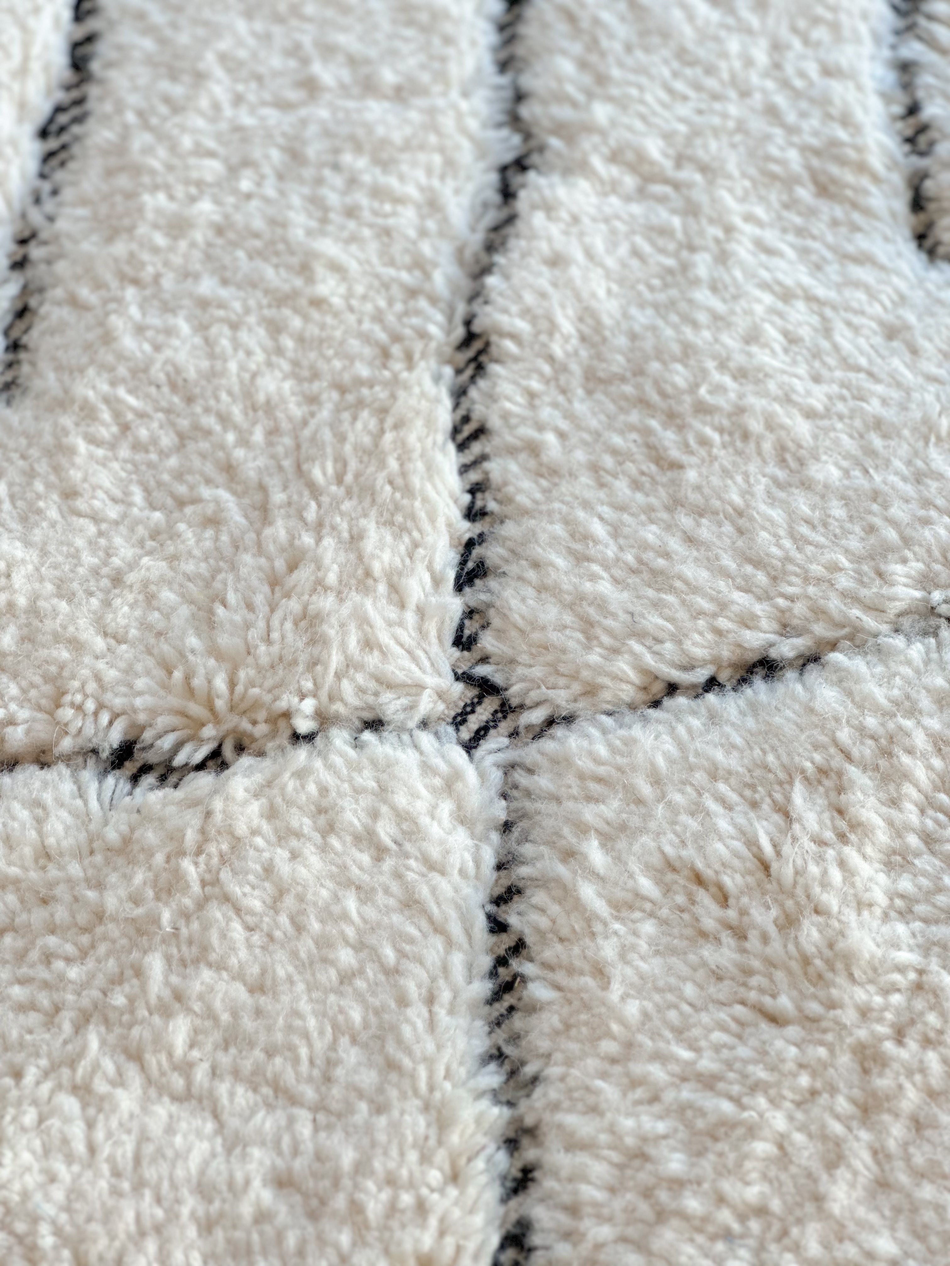 Tapis Beni Ouarain shaggy - 198 x 304 cm - n°729