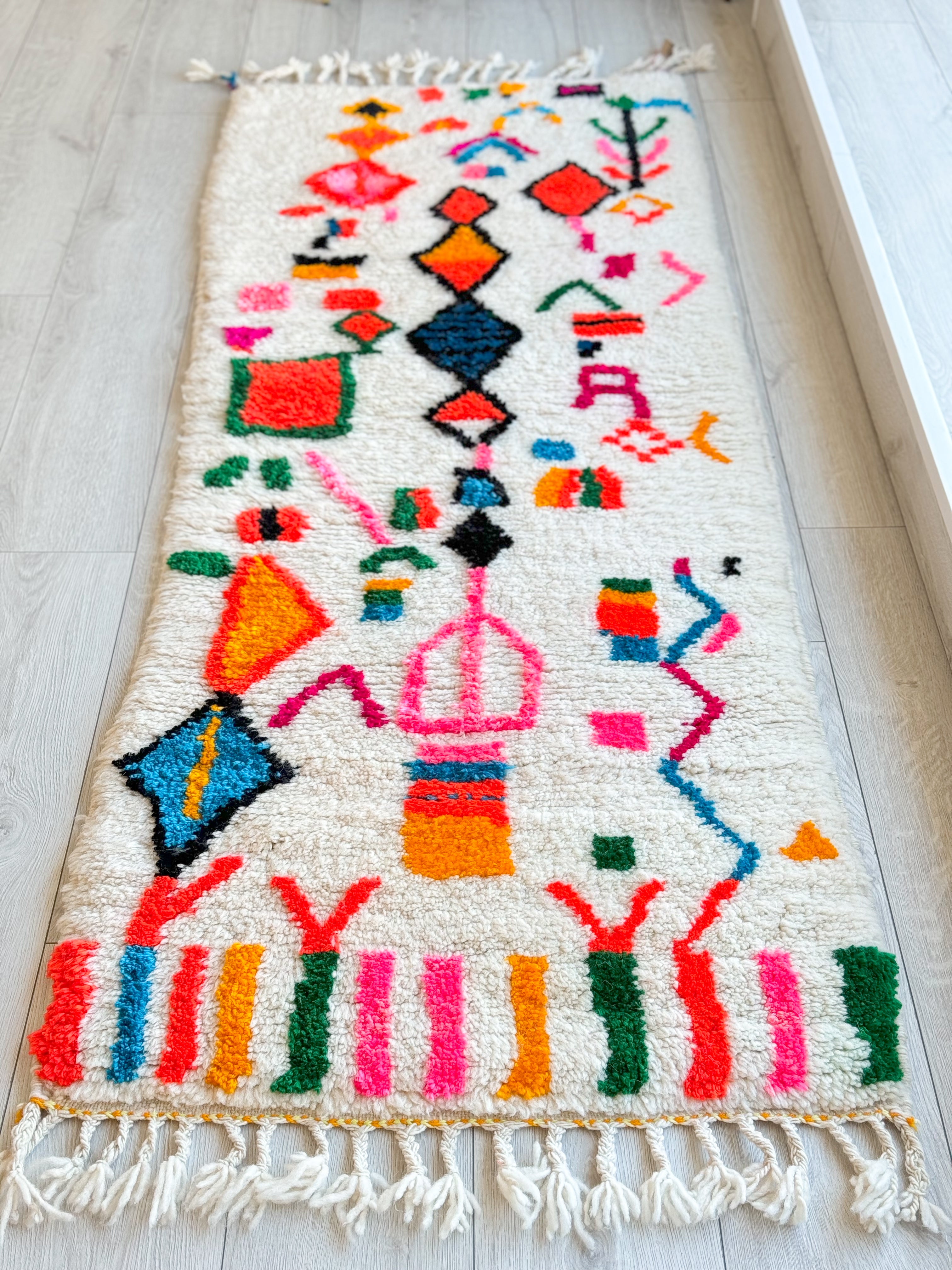 Bunter Berber-Flurteppich 81 x 239 cm – Nr. 814