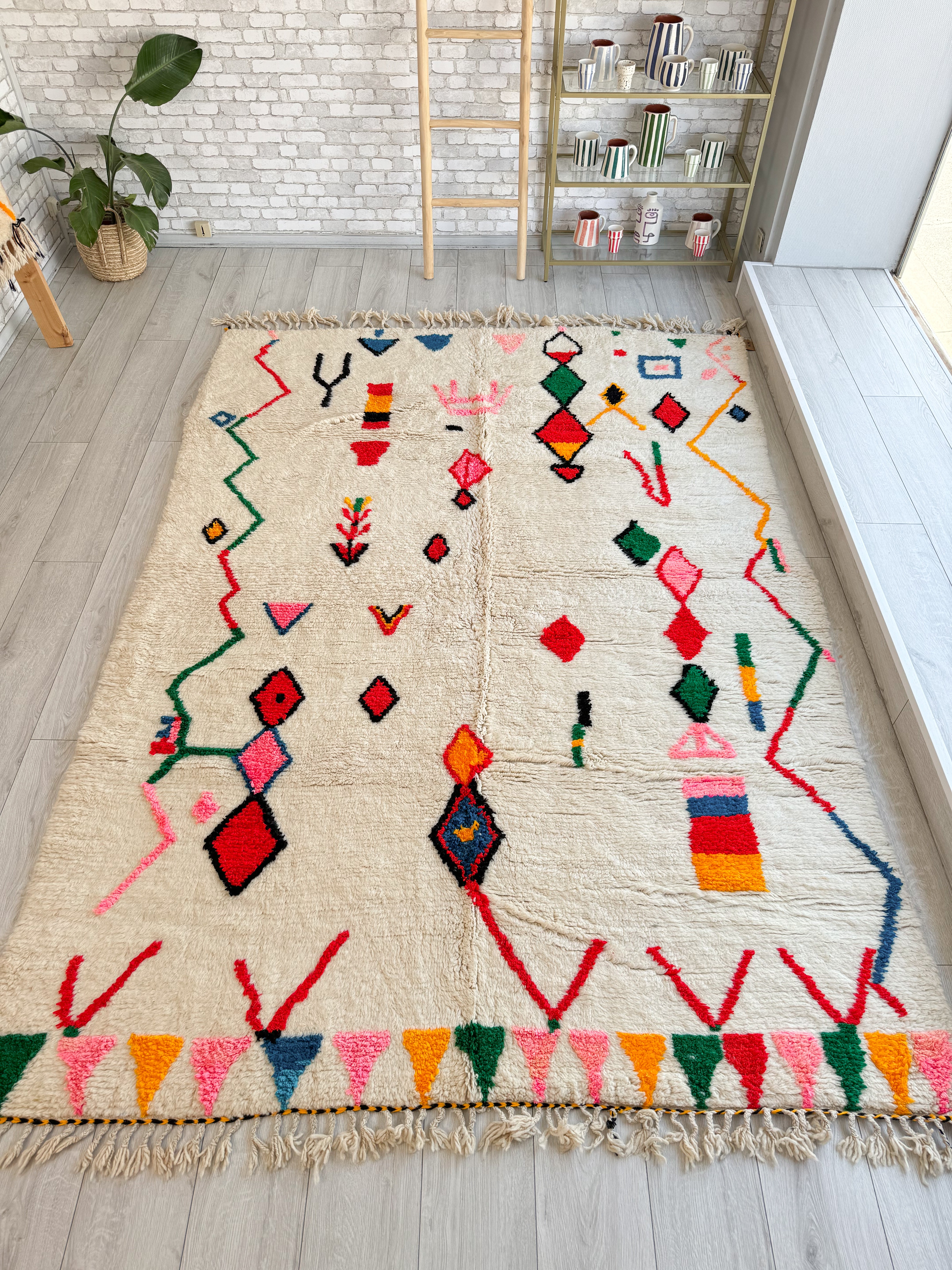 Colorful Berber Rug 203 x 303 cm / 6.7 x 9.9 ft - n°1431