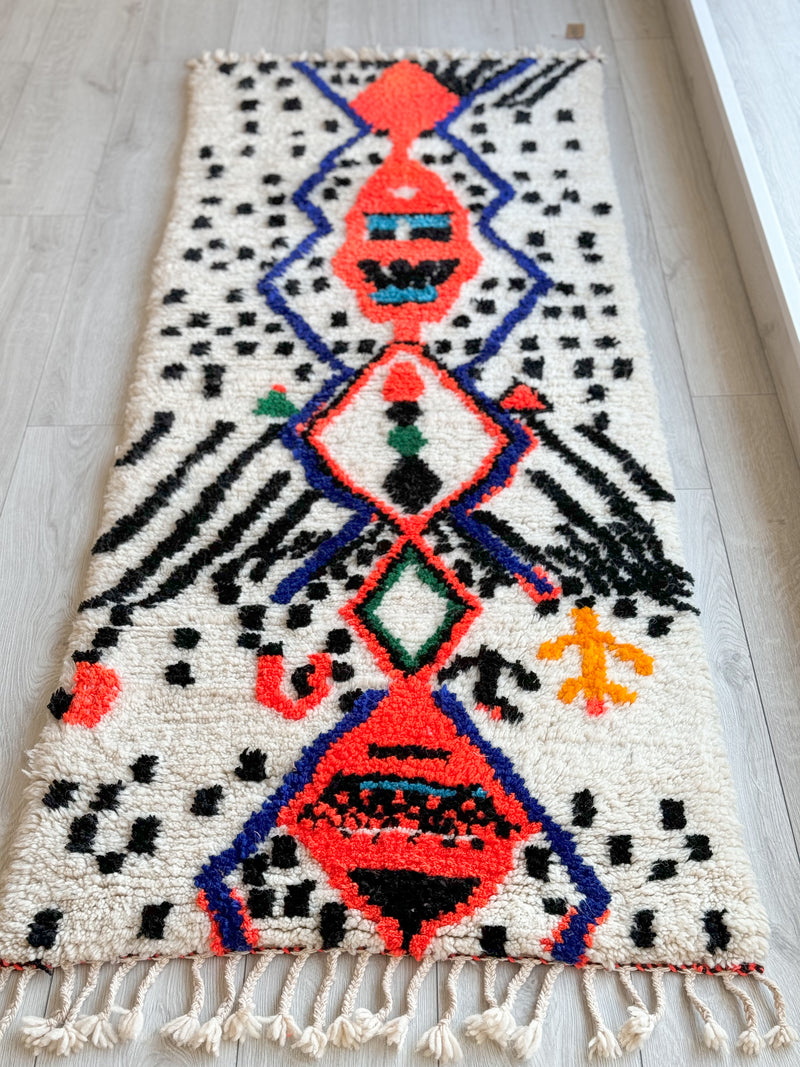 Colorful Berber hallway rug 85 x 235 cm - n°810