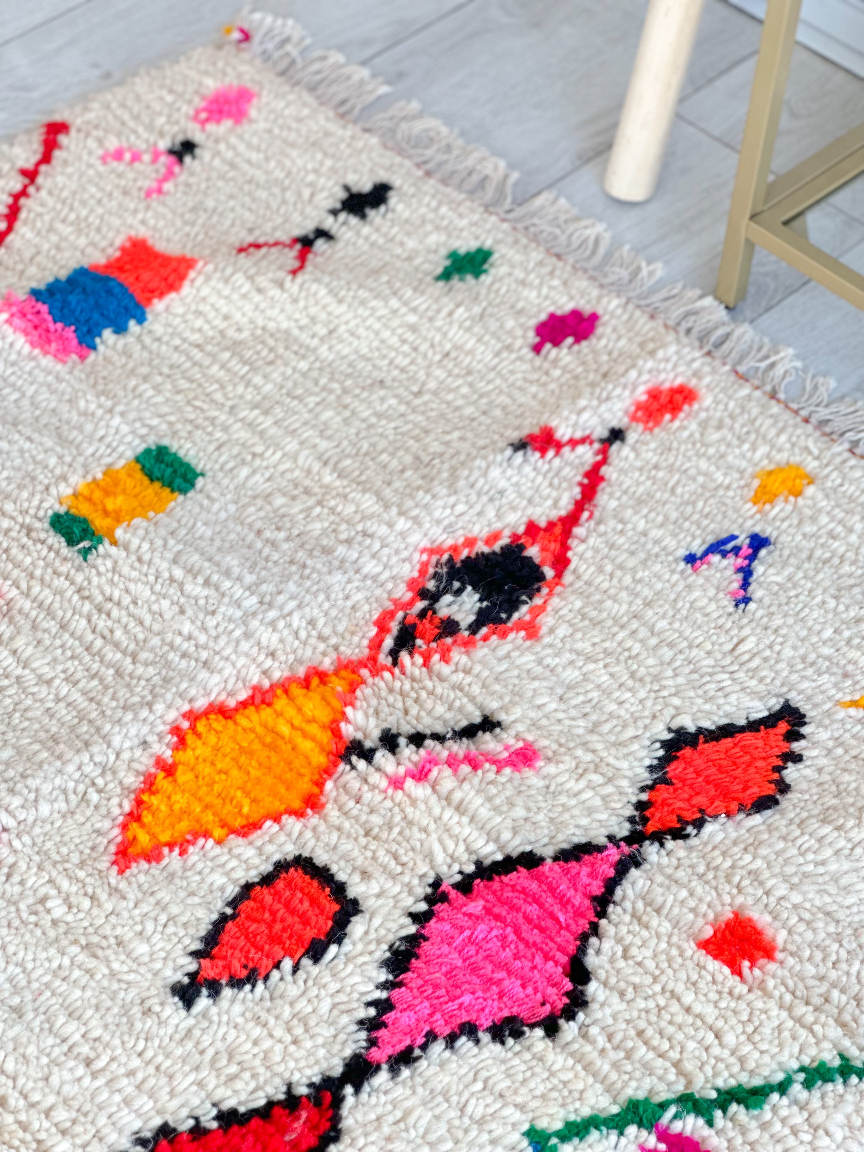 Colorful Berber rug 100 x 160 cm - n°659