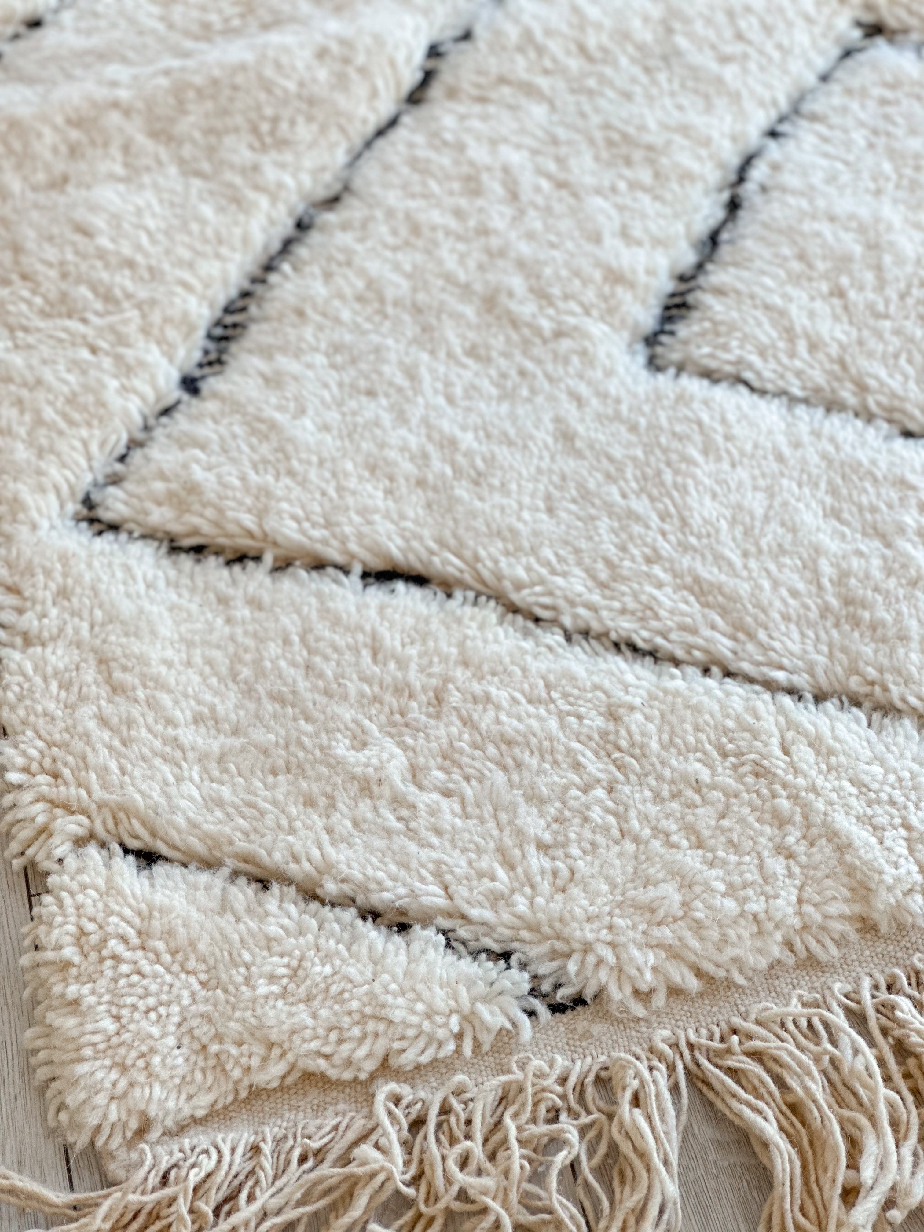 Beni Ouarain shaggy rug - 198 x 304 cm - n°729