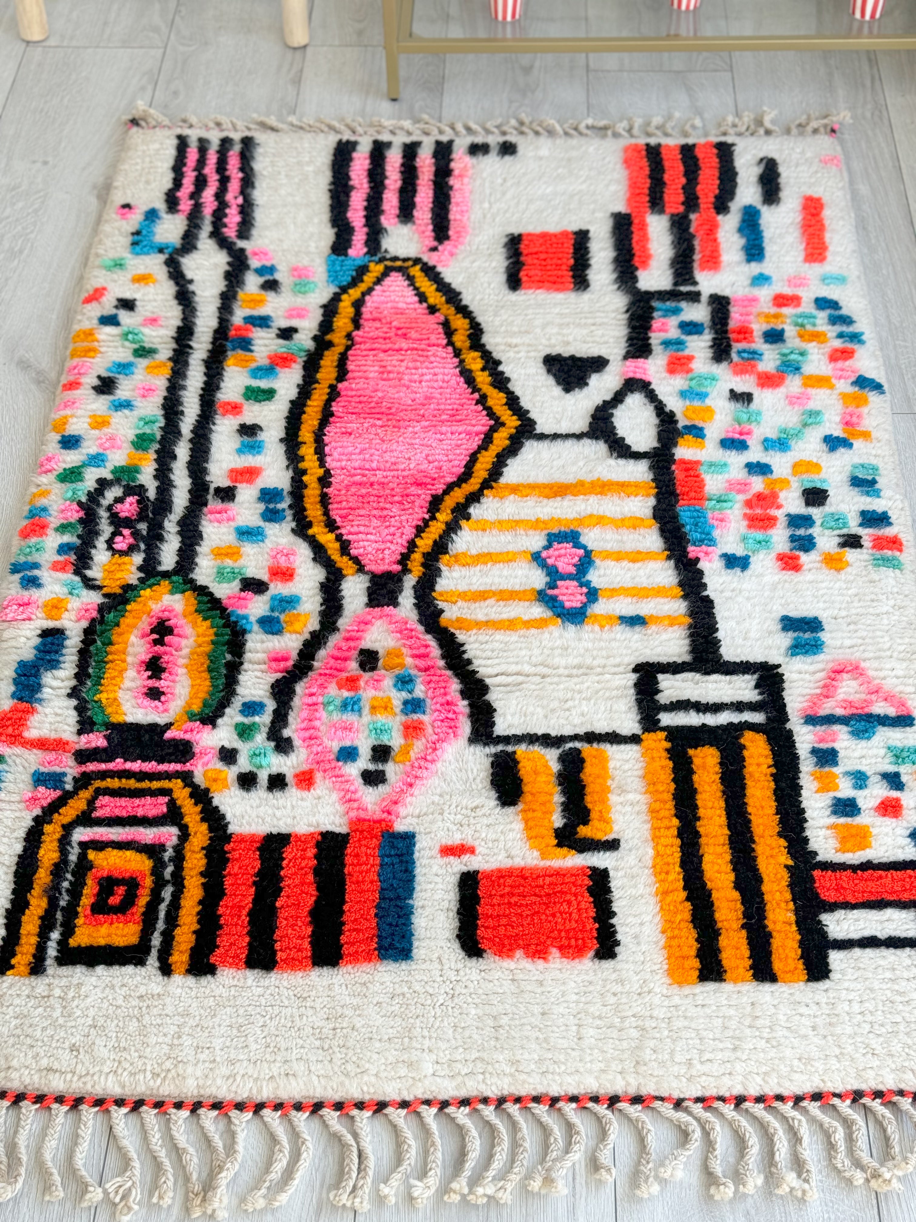 Tapis berbère coloré 99 x 160 cm - n°978