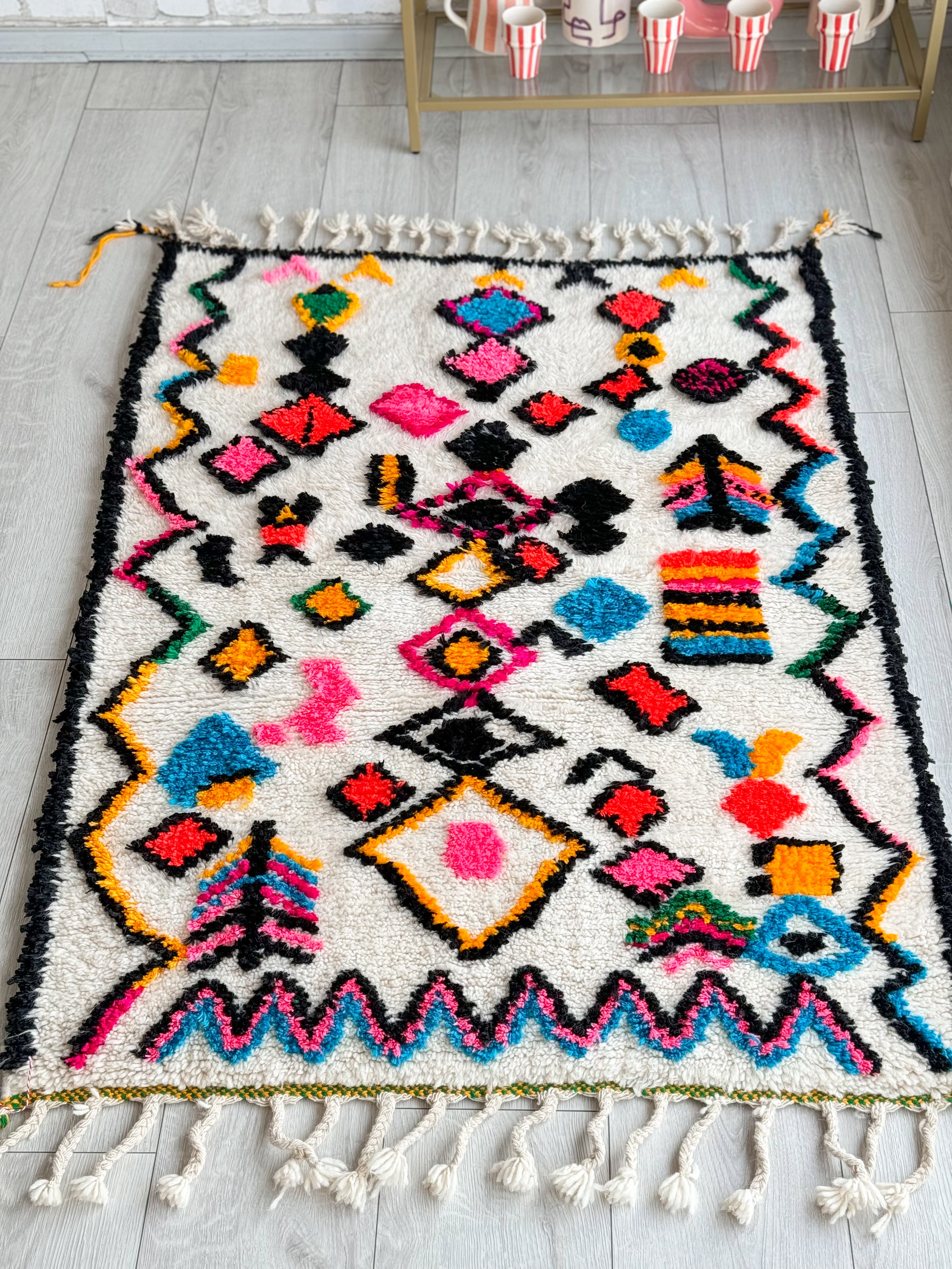 Colorful Berber rug 98 x 156 cm - n°875