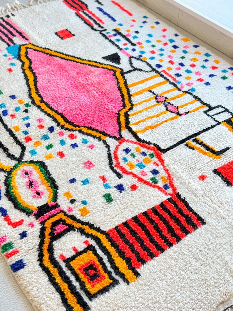 Colorful Berber rug 160 x 256 cm - n°850