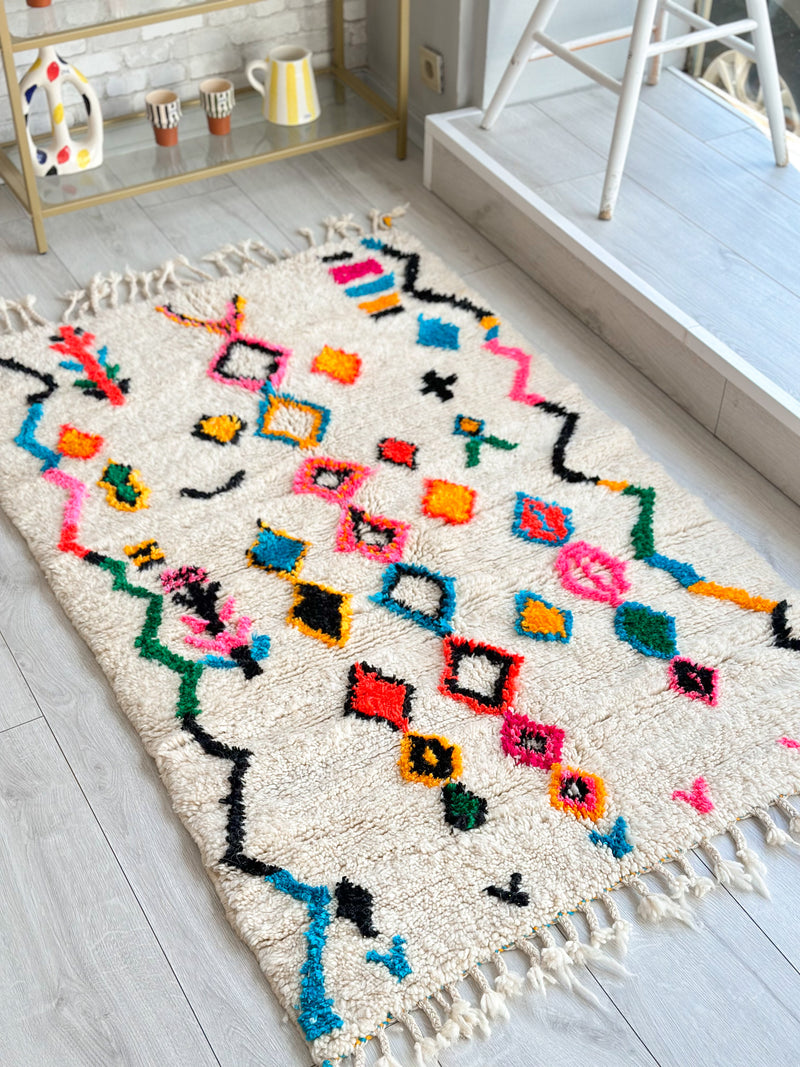 Colorful Berber rug 98 x 170 cm - n°727