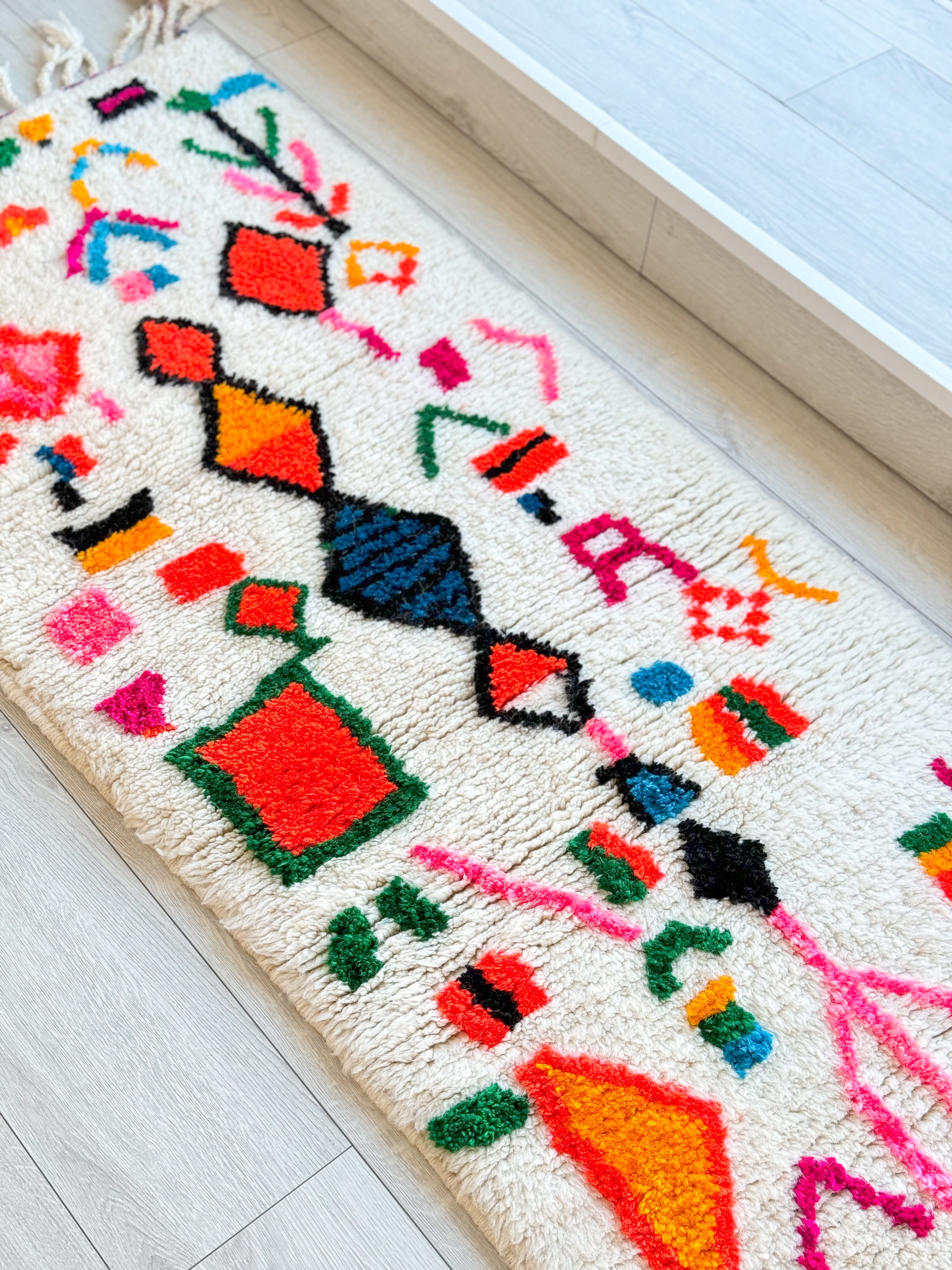 Colorful Berber hallway rug 81 x 239 cm - n°814