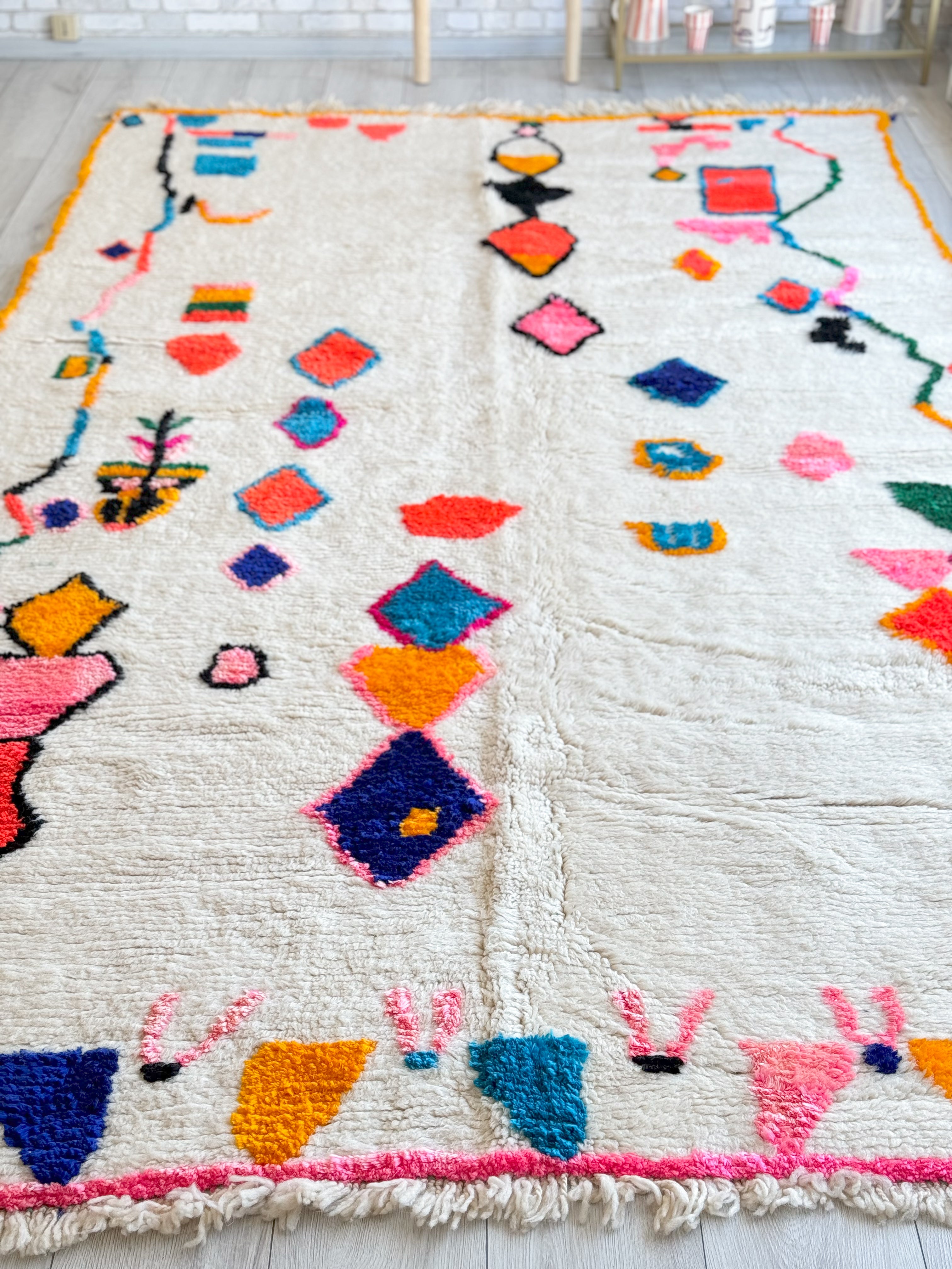 Colorful Berber rug 195 x 340 cm - n°1018