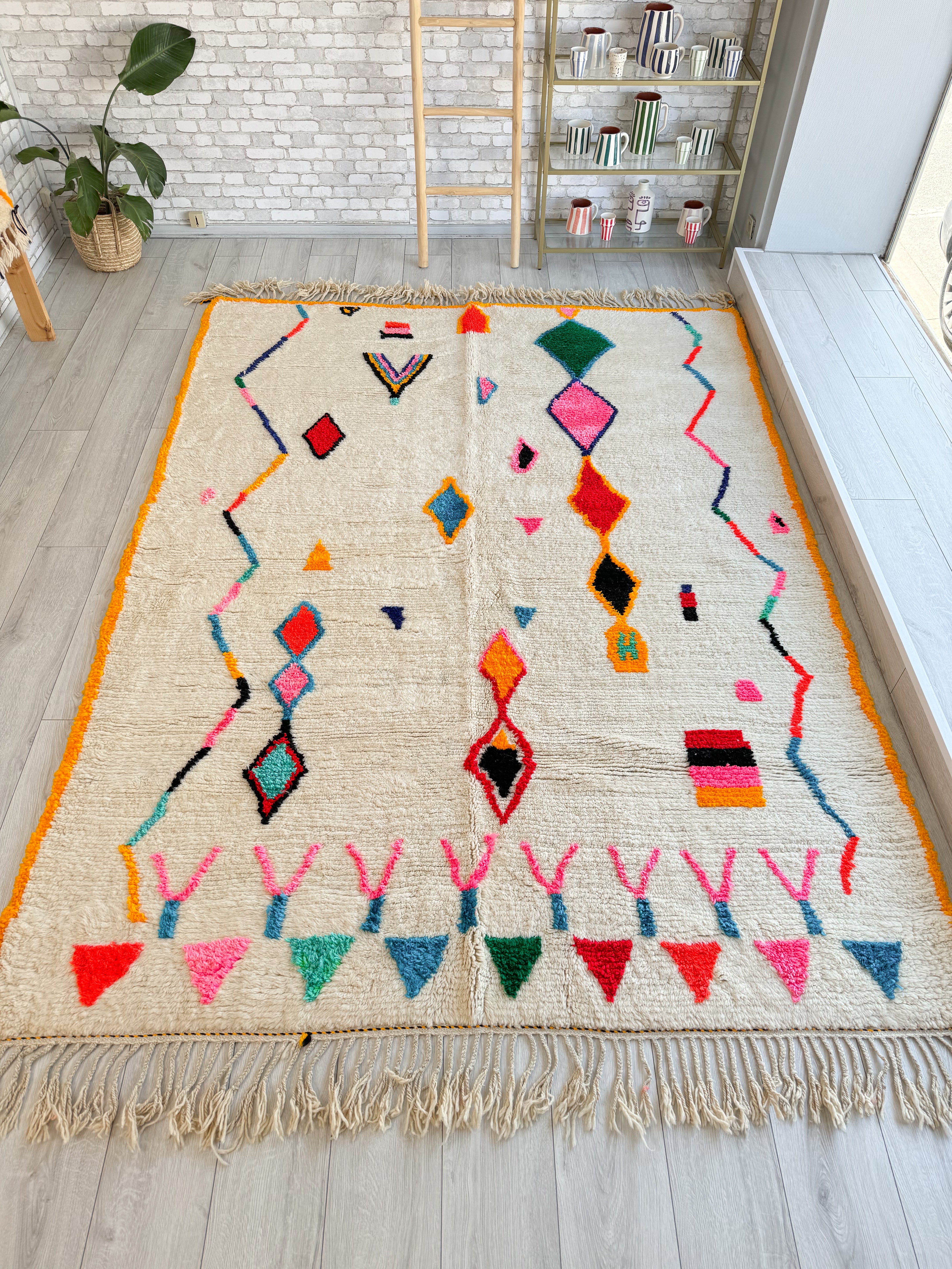 Colorful Berber Rug 214 x 312 cm / 7.0 x 10.2 ft - n°1403