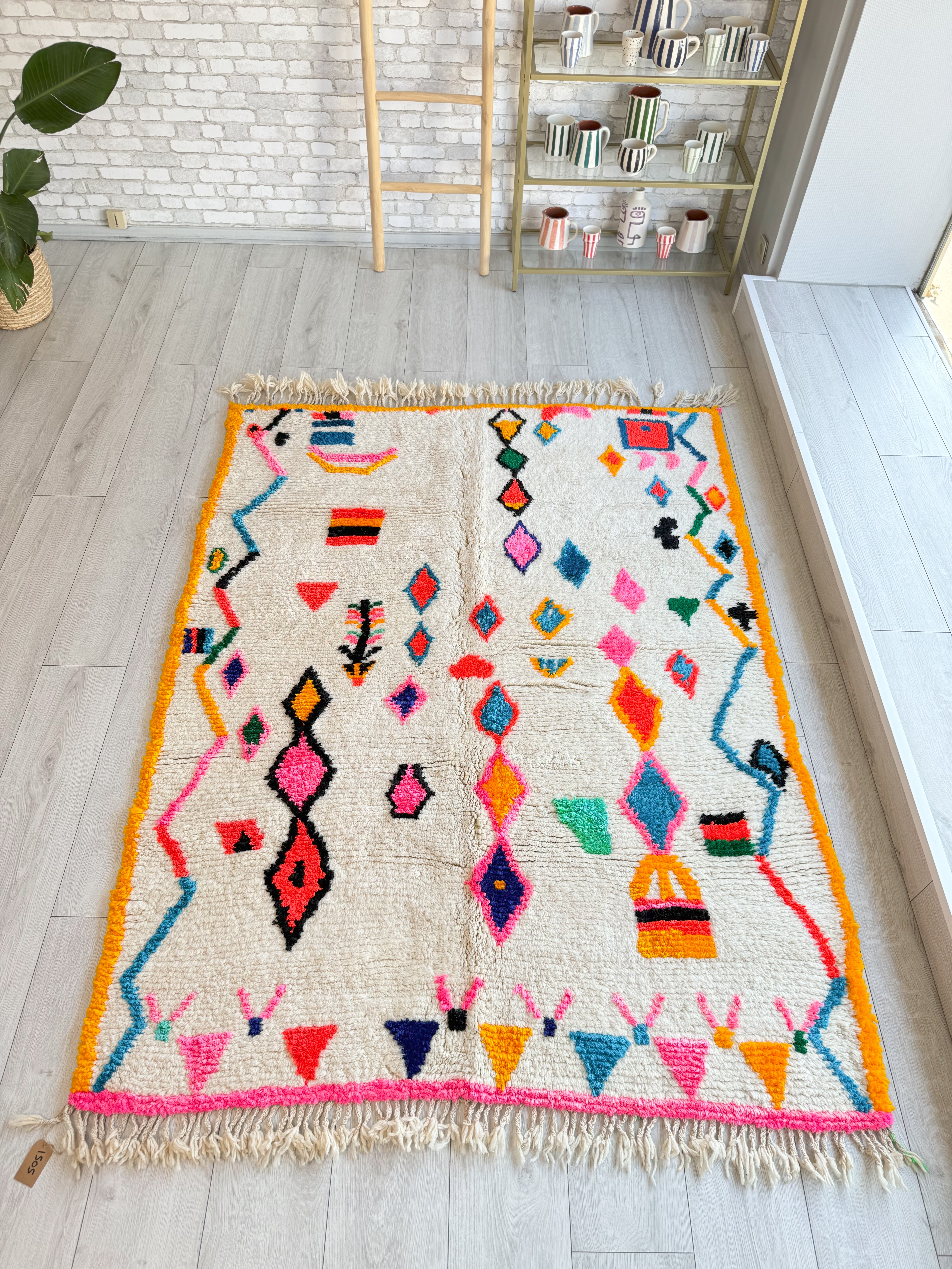 Colorful Berber Rug 157 x 220 cm / 5.2 x 7.2 ft - n°1505