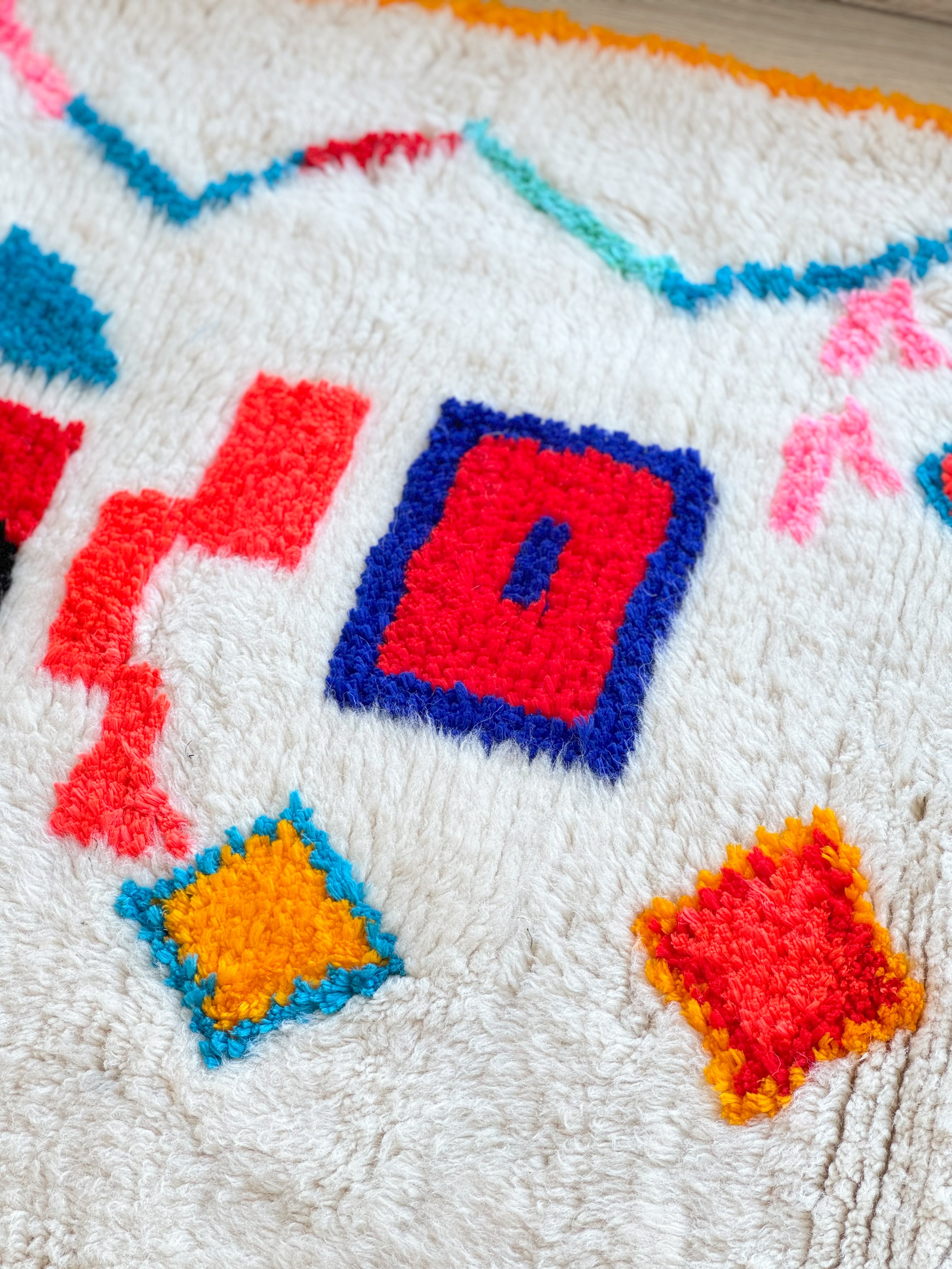 Colorful Berber rug 200 x 315 cm - n°990