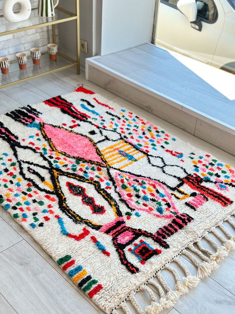 Colorful Berber rug 107 x 150 cm - n°609