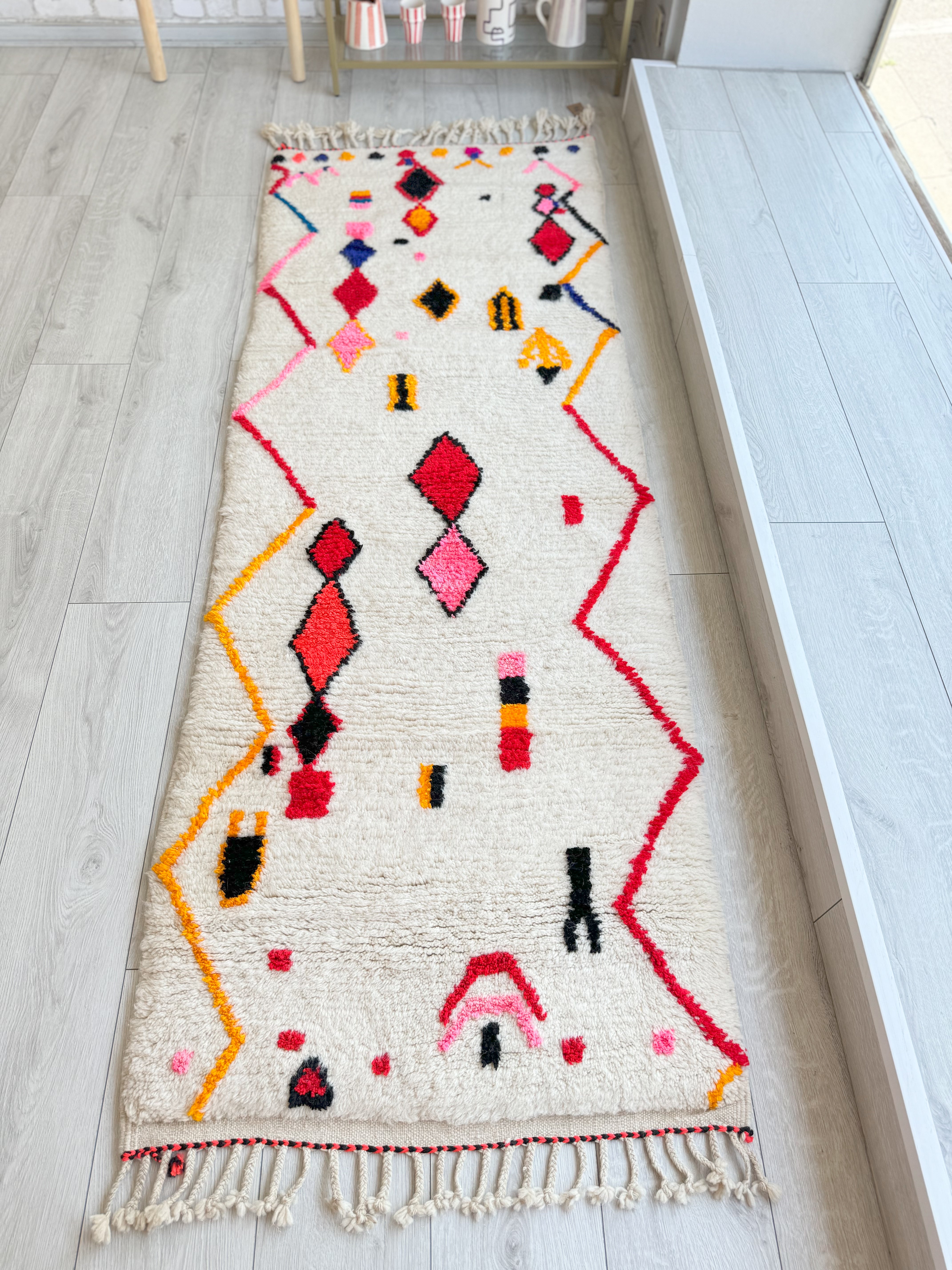 Tapis berbère de couloir coloré 84 x 253 cm - n°1192