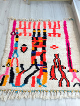 Tapis berbère coloré 103 x 140 cm - n°1219