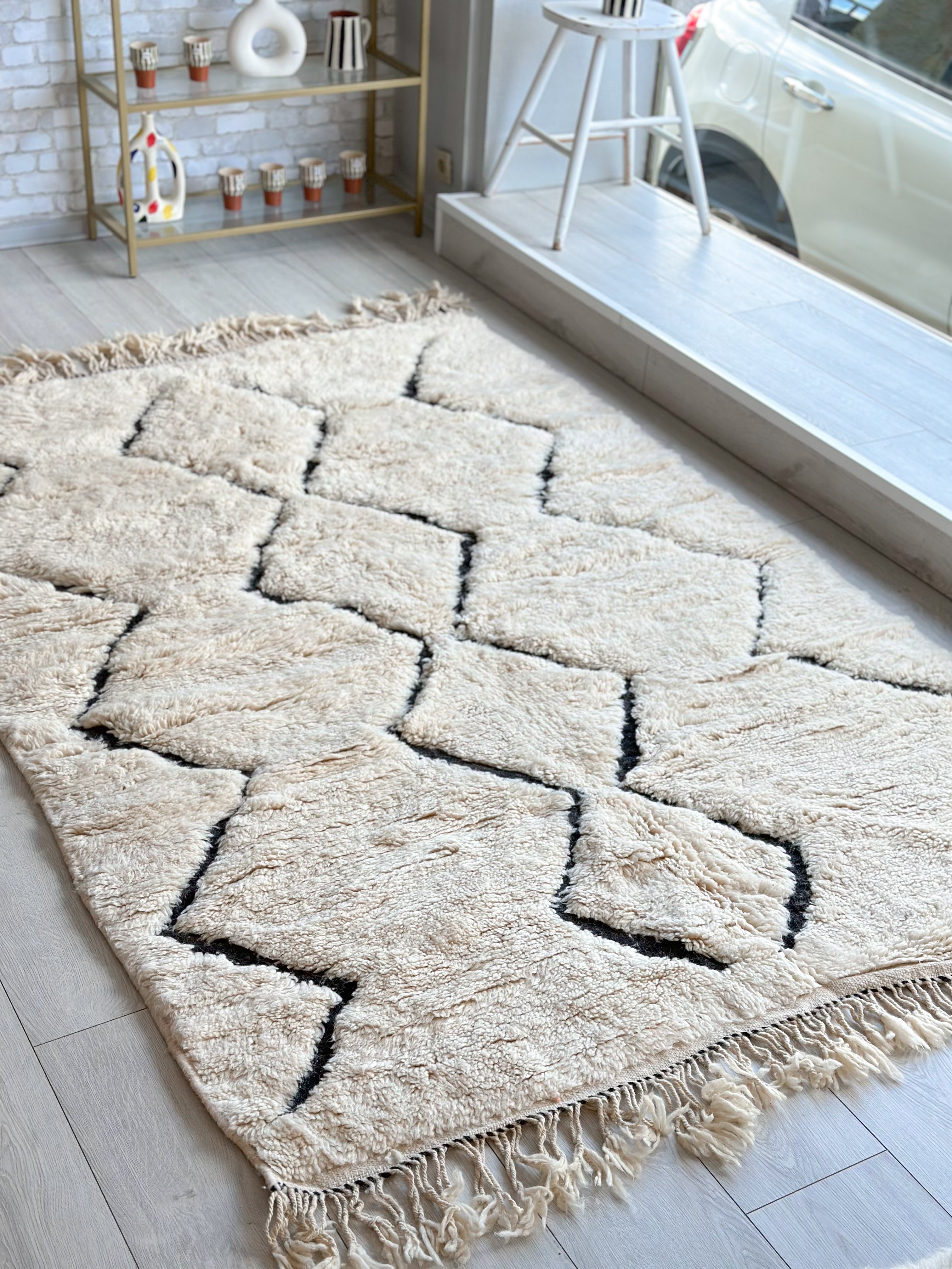 Tapis Beni Ouarain shaggy - 156 x 255 cm - n°701