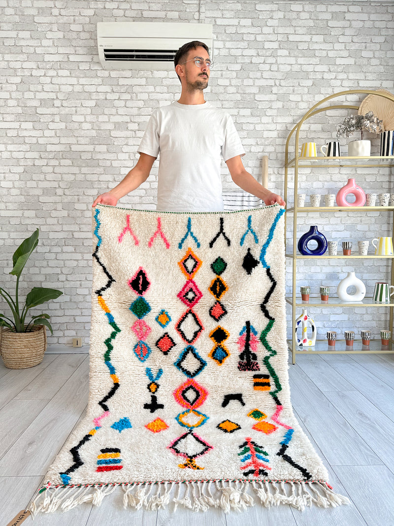 Colorful Berber rug 100 x 168 cm - n°660