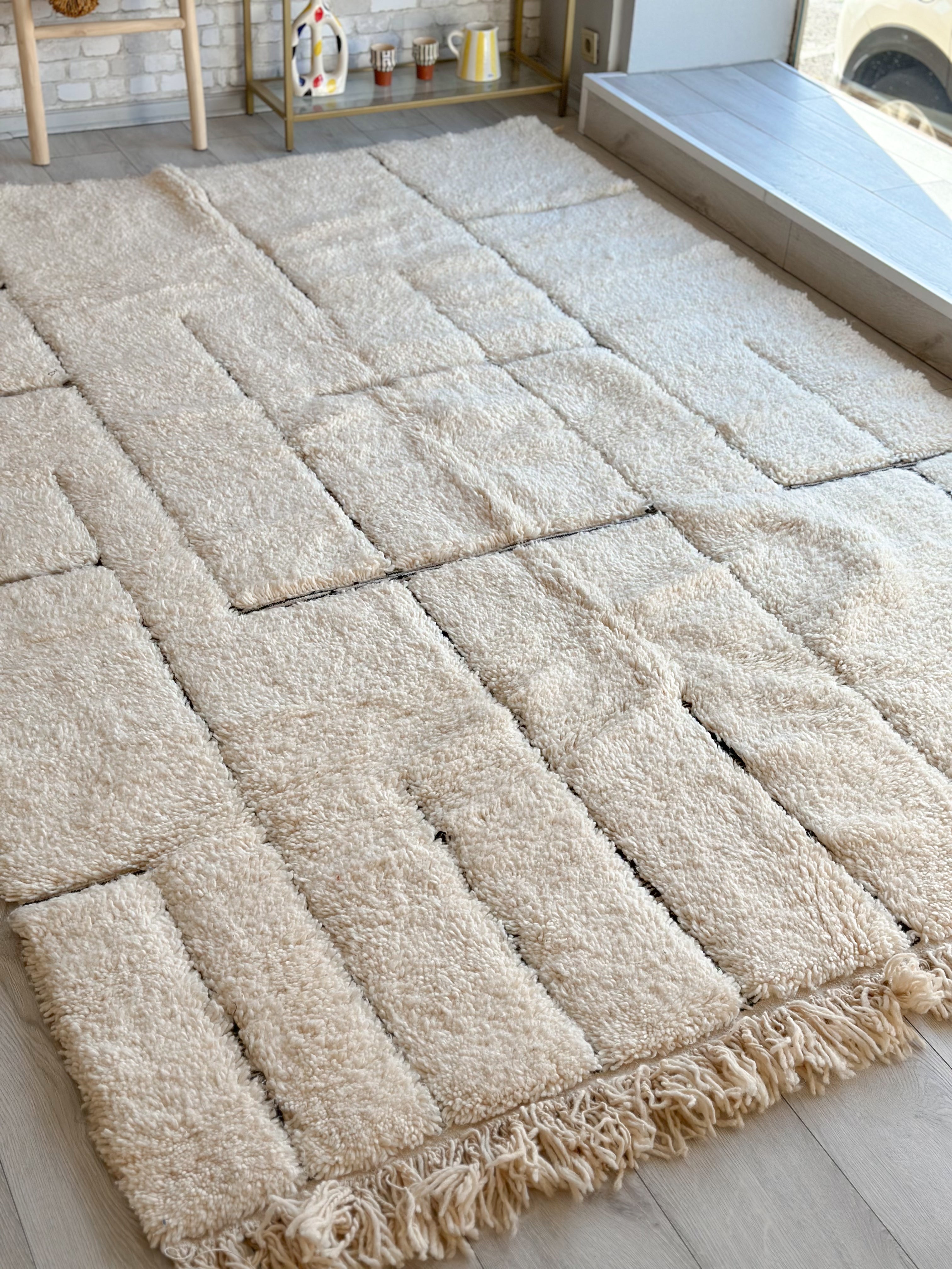 Beni Ouarain shaggy rug - 210 x 306 cm - n°750