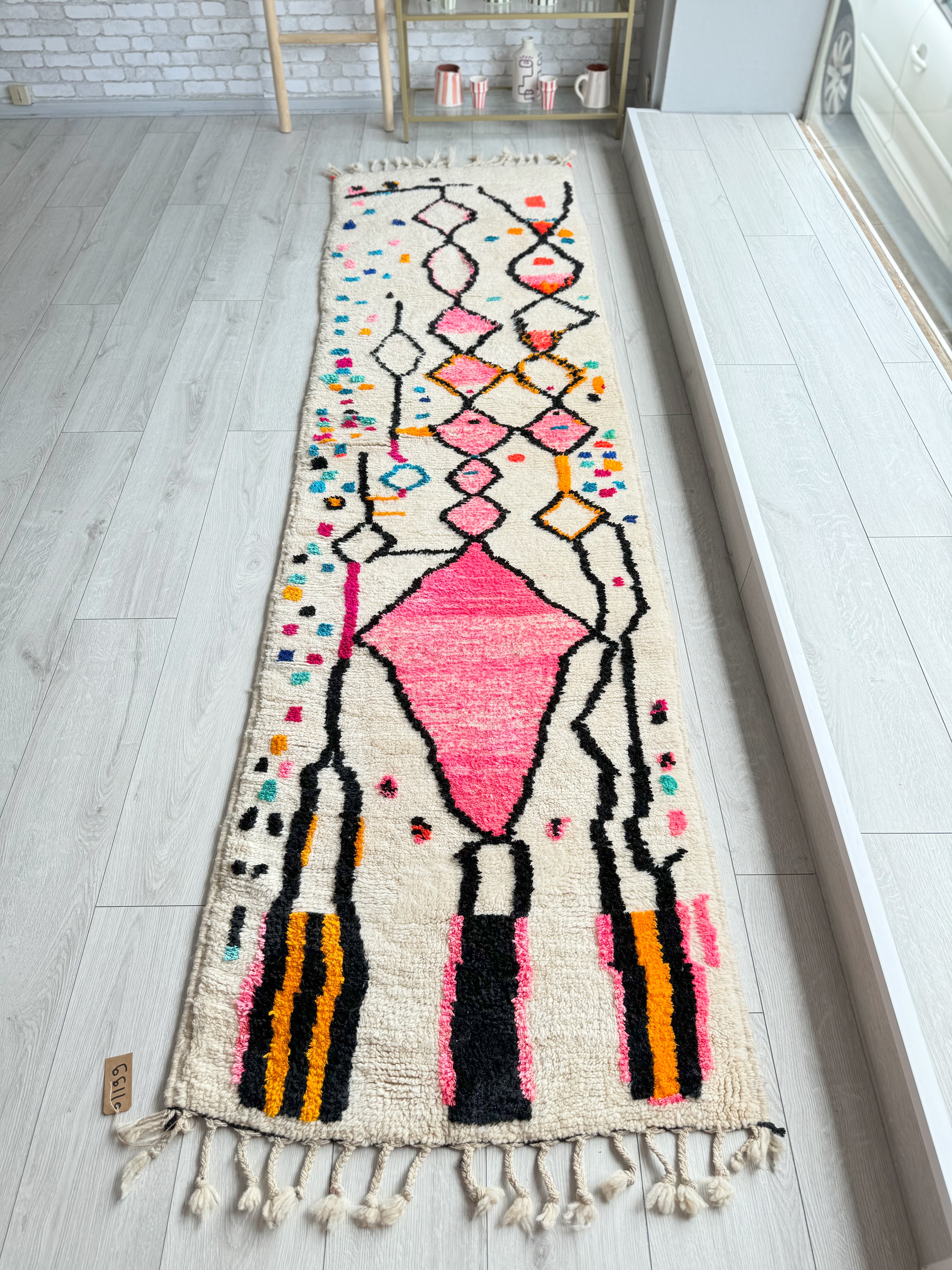 Tapis berbère de couloir coloré 85 x 330 cm - n°1199