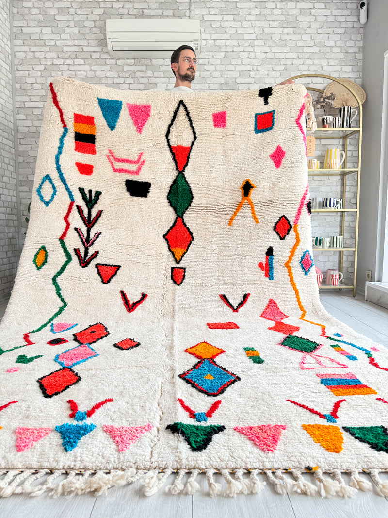 Colorful Berber rug 195 x 305 cm - n°843