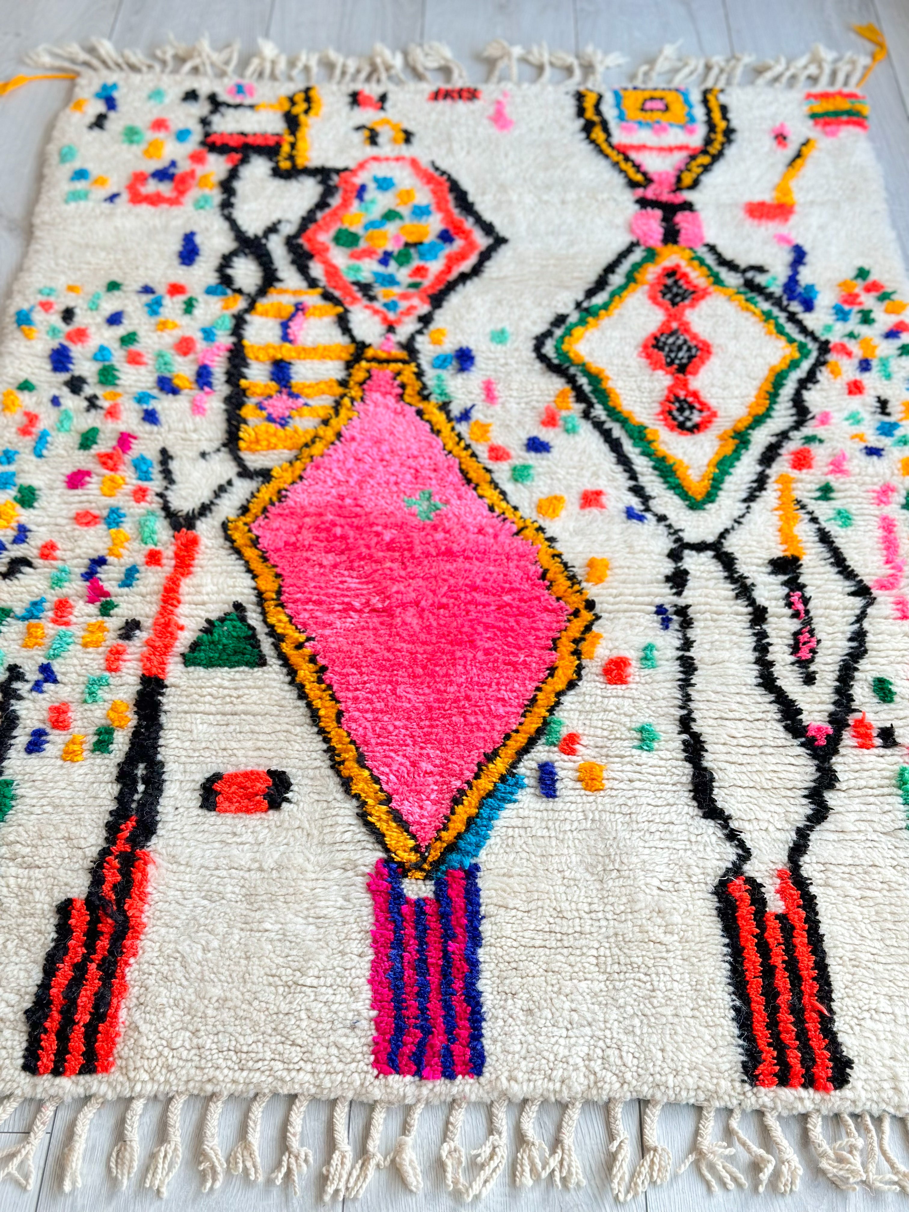 Tapis berbère coloré 100 x 160 cm - n°661