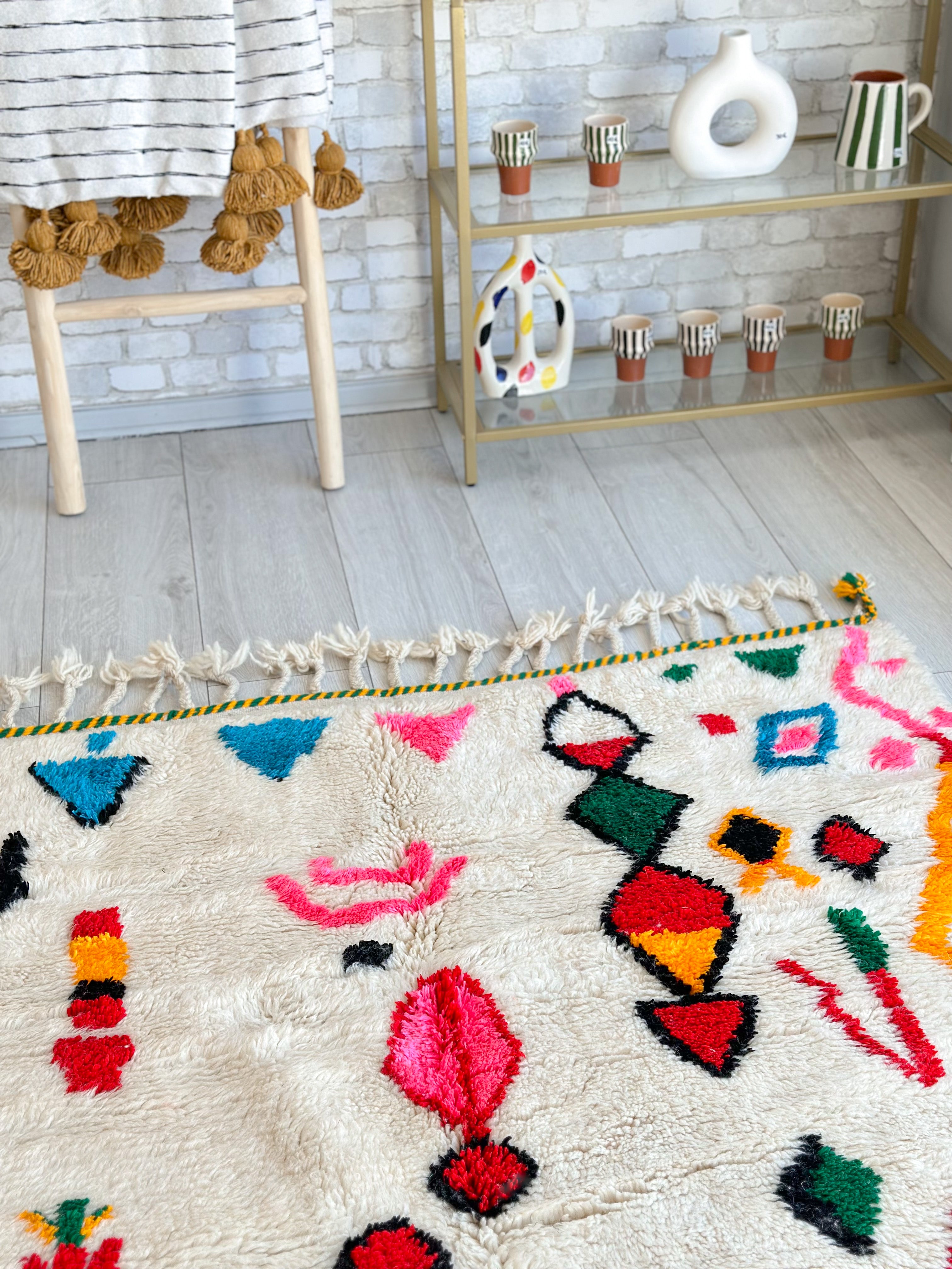 Colorful Berber carpet - n°623 