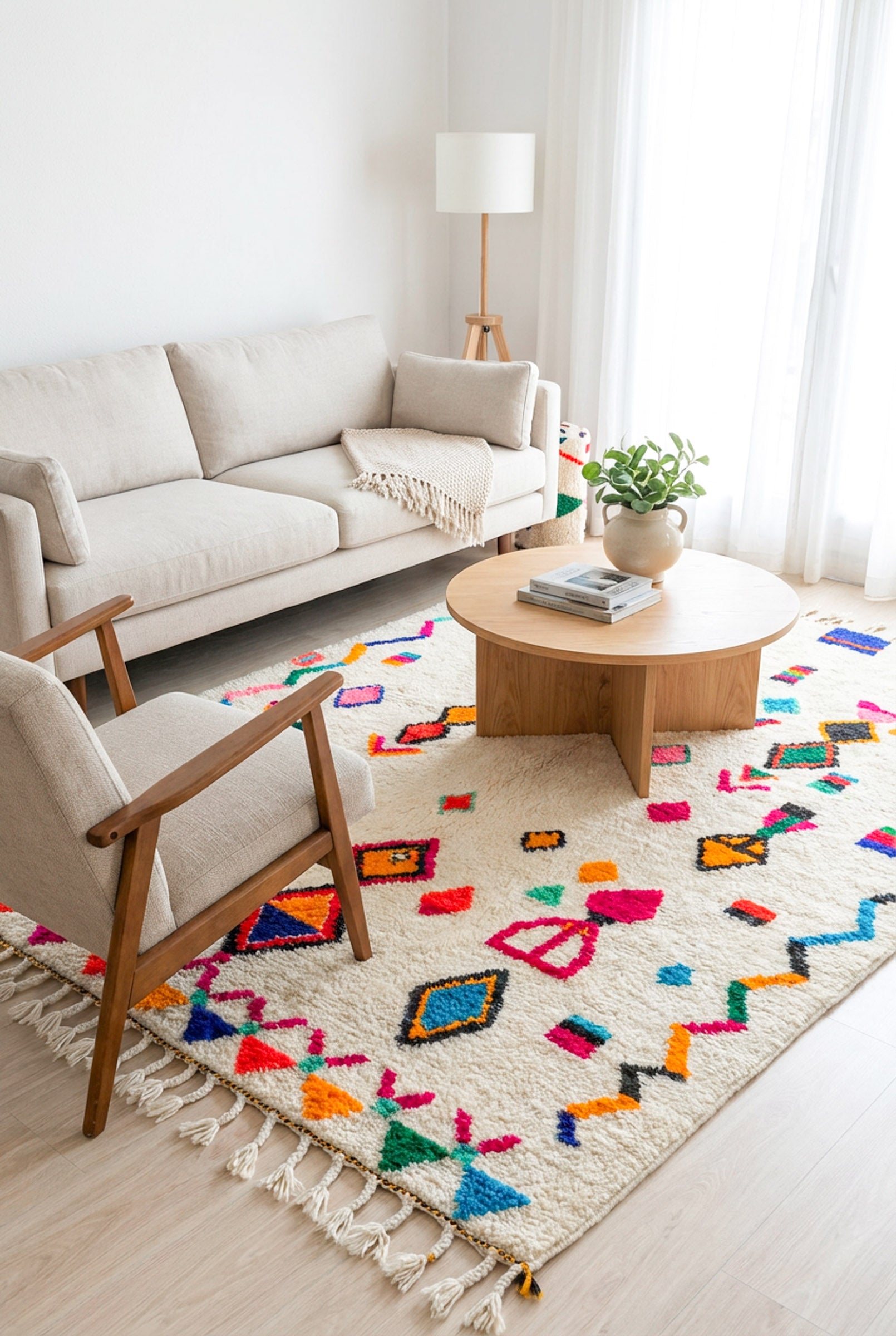 Tapis berbère coloré - n°593