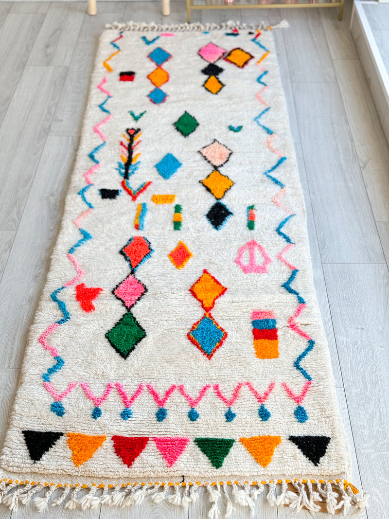 Colorful Berber hallway rug 87 x 280 cm - n°839