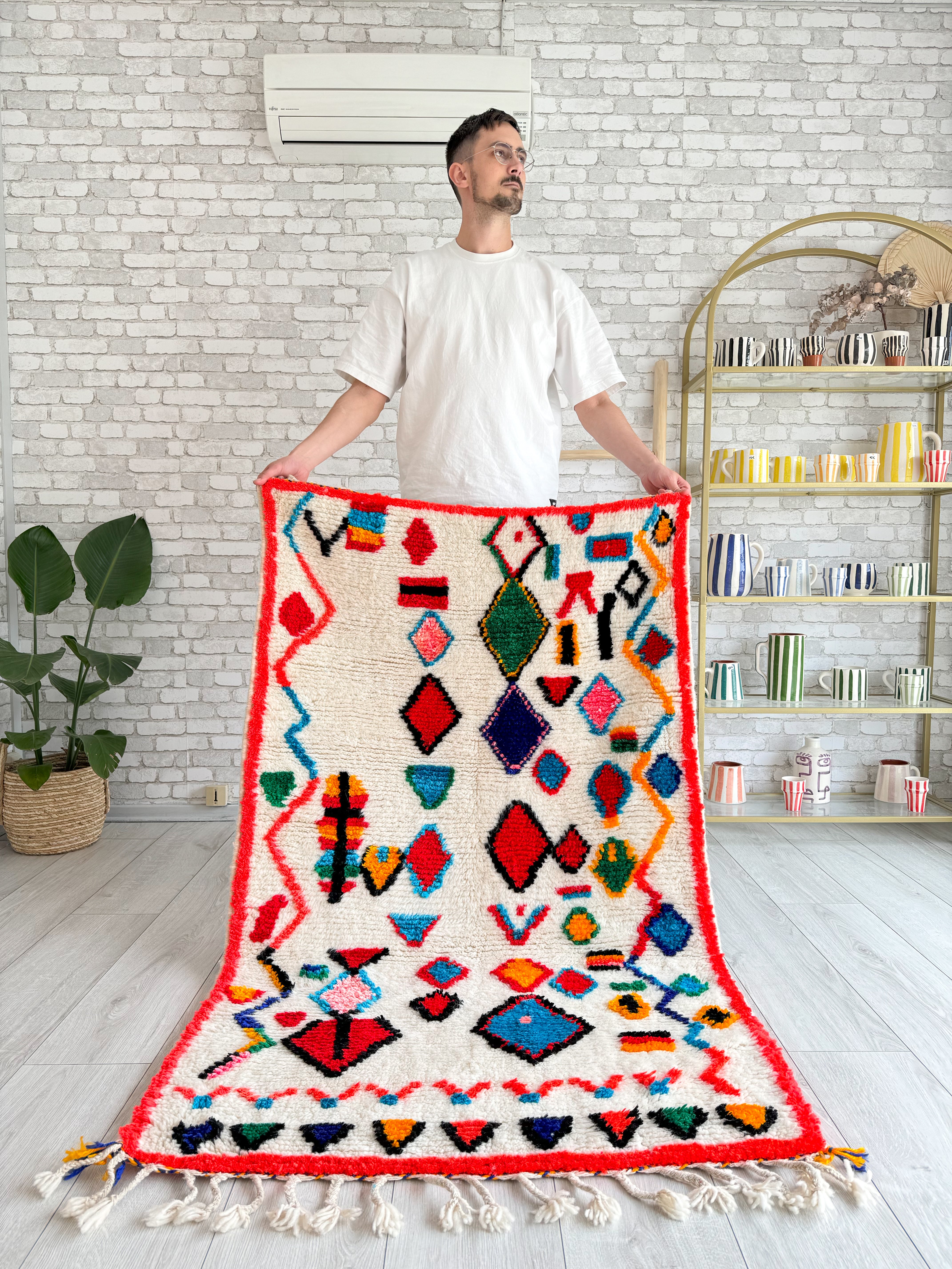 Colorful Berber rug 100 x 175 cm - n°976