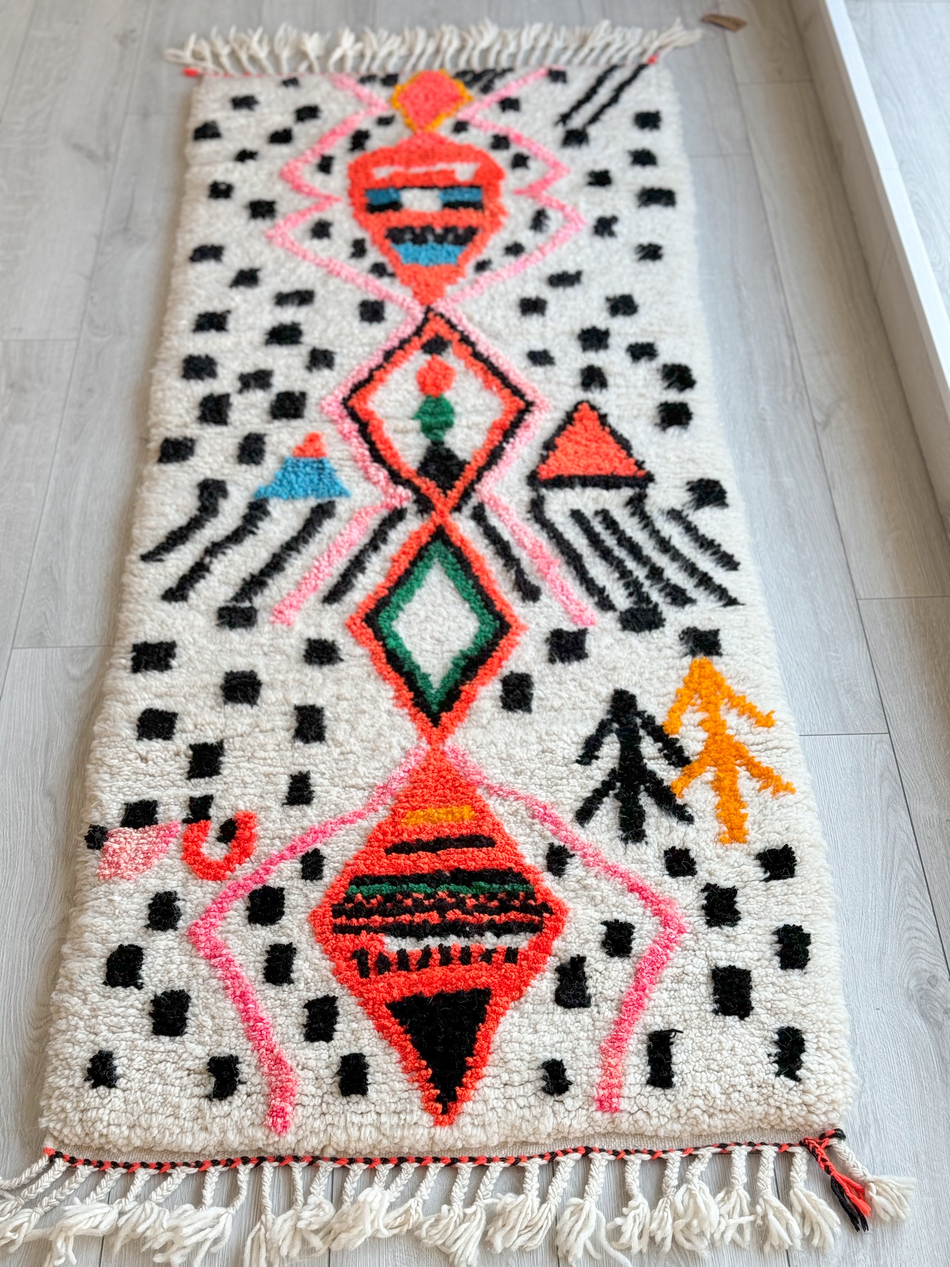 Tapis berbère de couloir coloré 83 x 230 cm - n°813