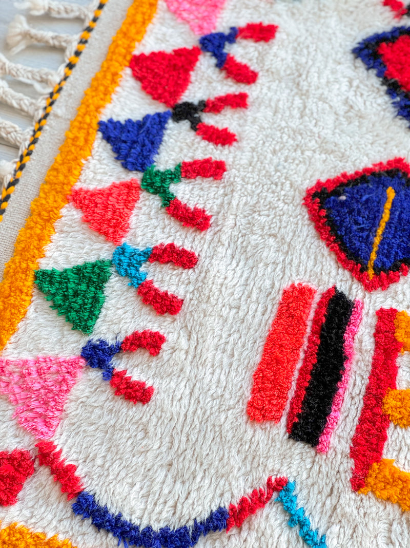Colorful Berber rug 100 x 160 cm - n°851