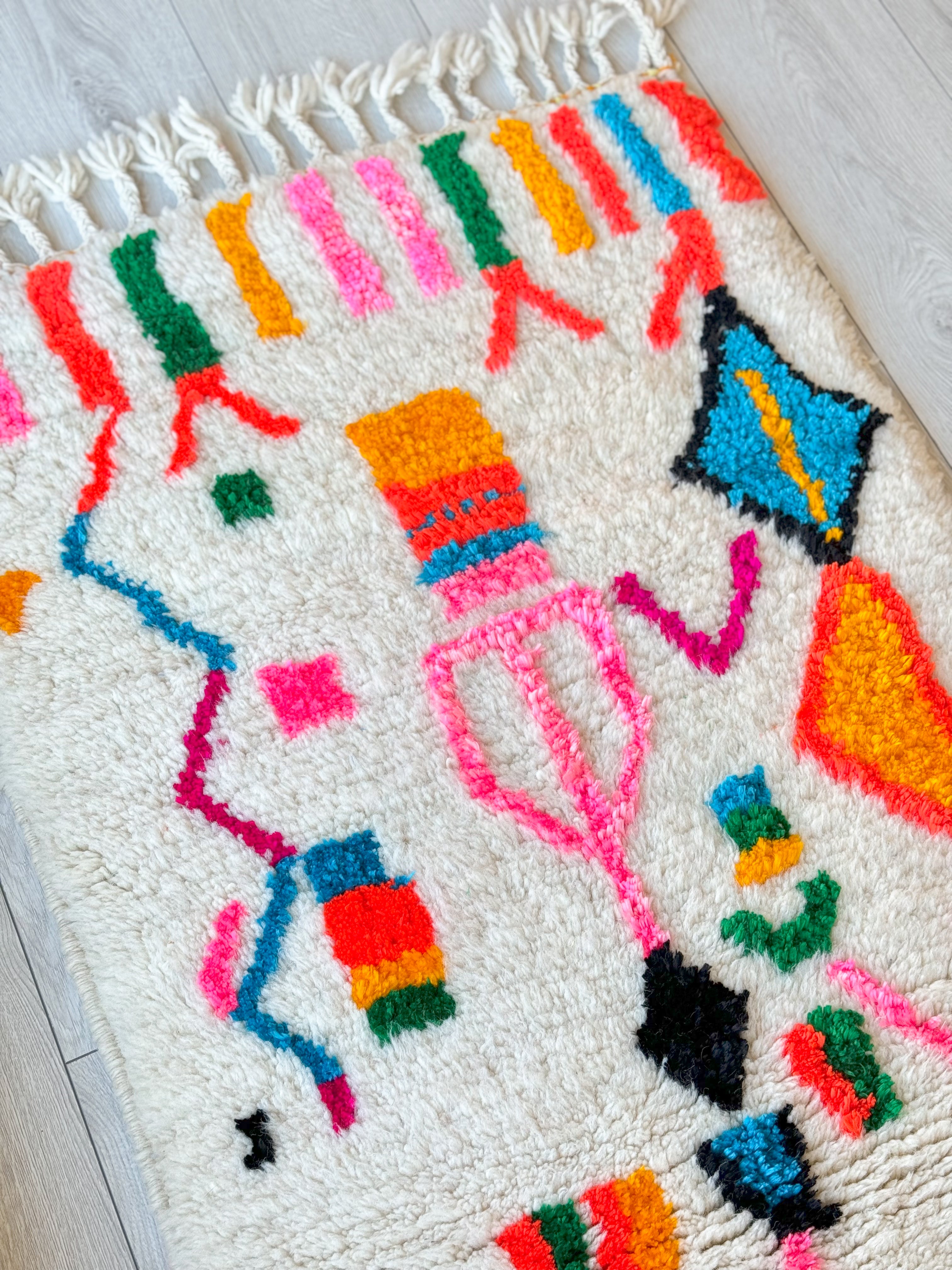 Colorful Berber hallway rug 81 x 239 cm - n°814