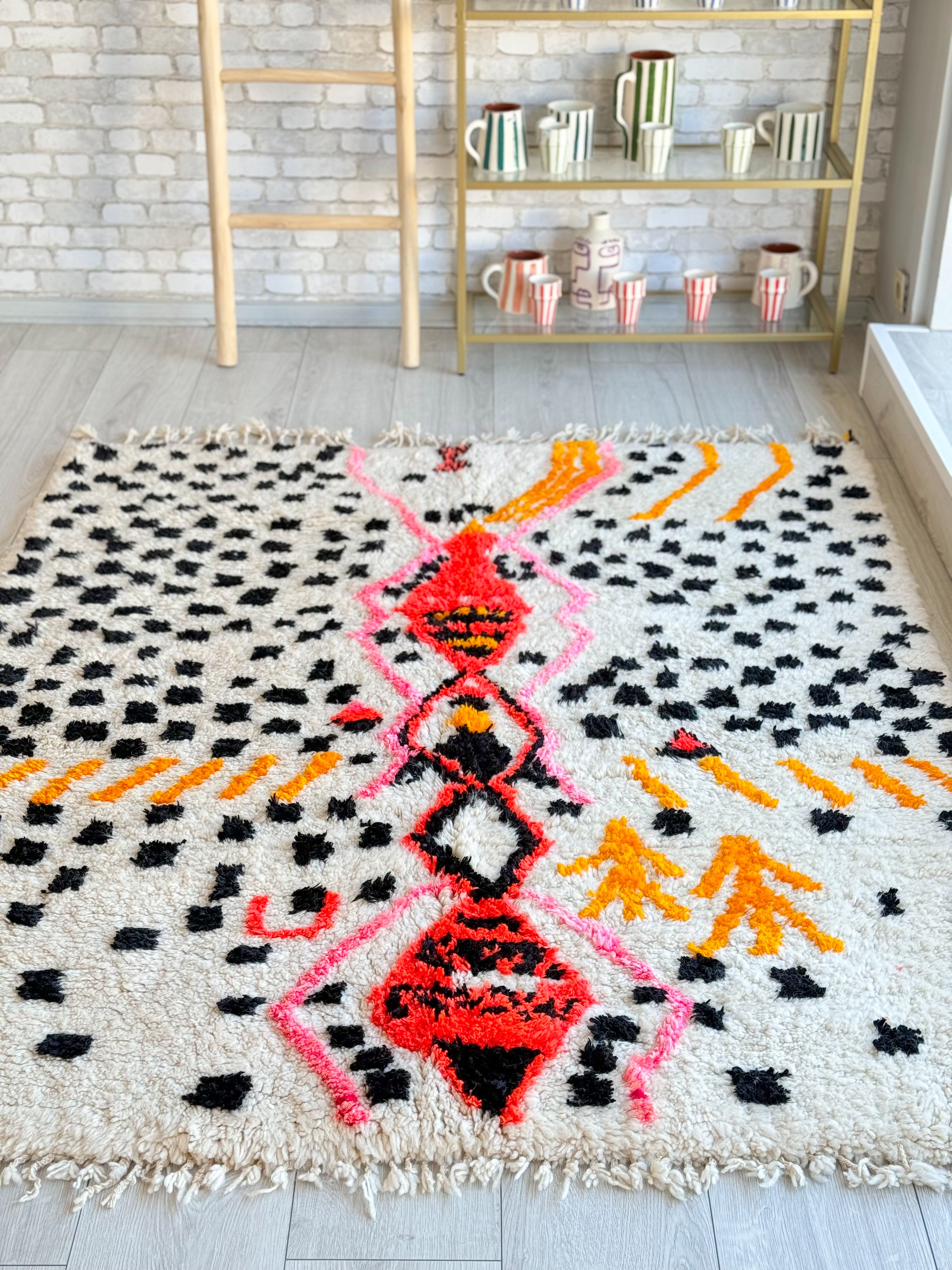 Tapis berbère coloré 158 x 200 cm - n°920