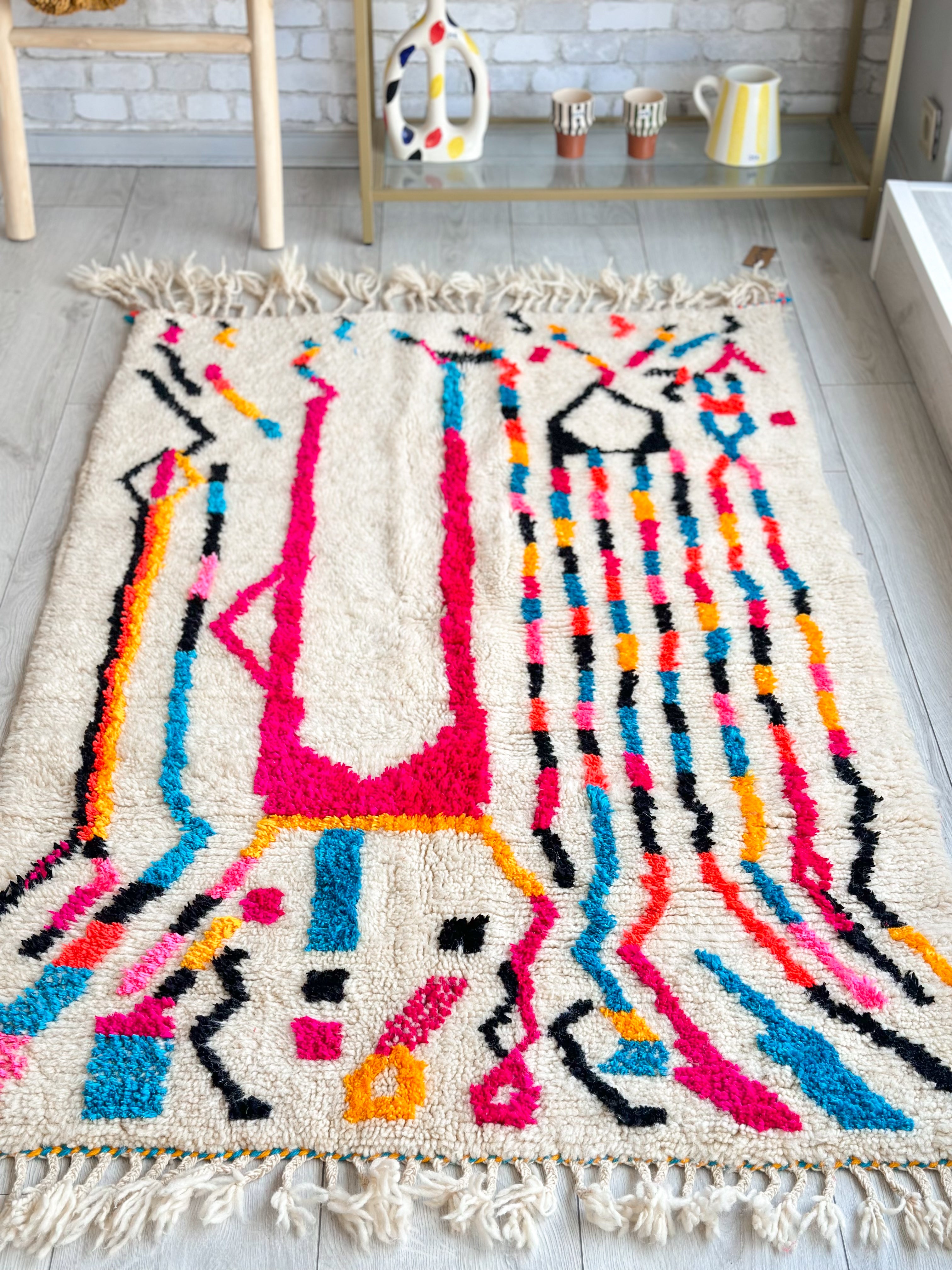 Colorful Berber rug 98 x 167 cm - n°722