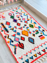 Colorful Berber rug 100 x 198 cm - n°847