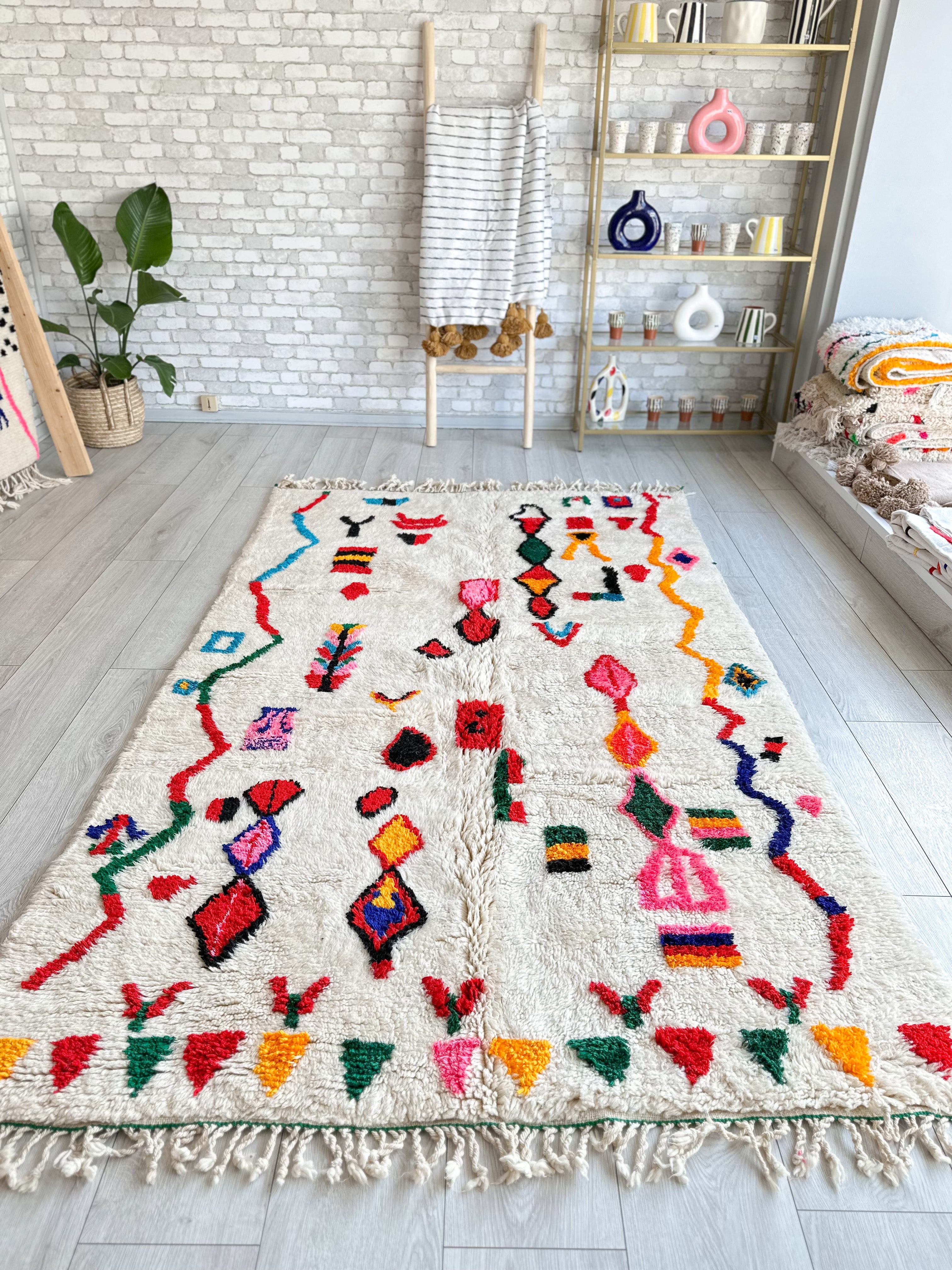 Colorful Berber carpet - n°636 