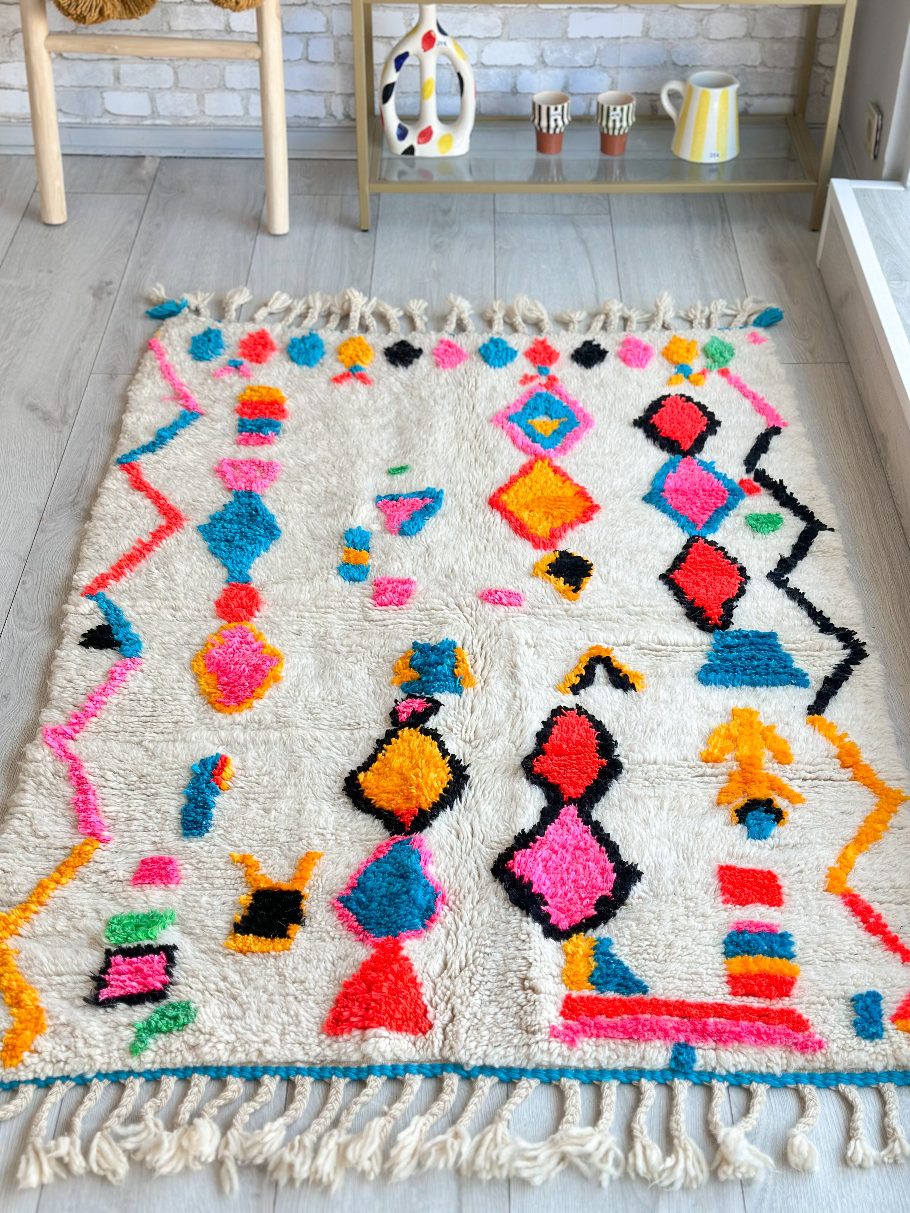 Colorful Berber rug 102 x 160 cm - n°720