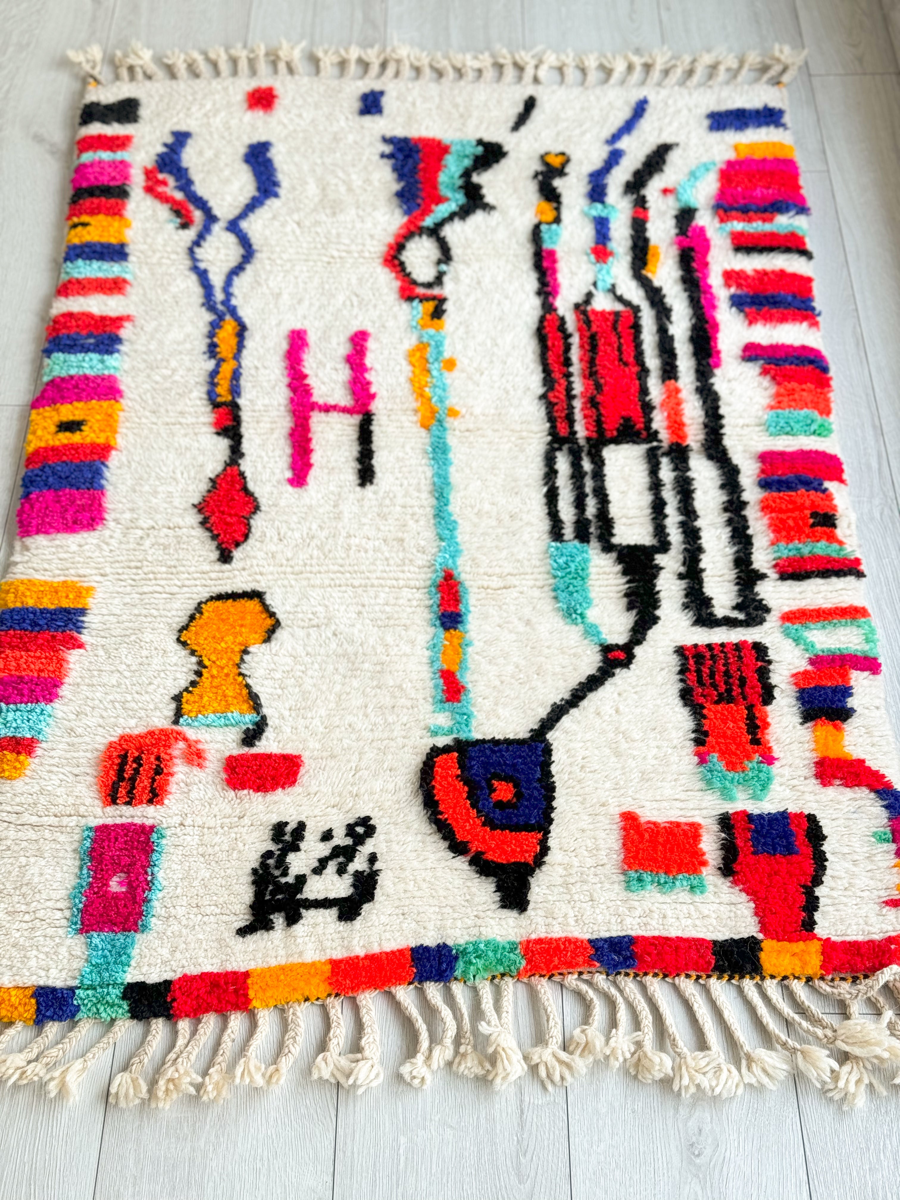 Colorful Berber rug 99 x 156 cm - n°1095