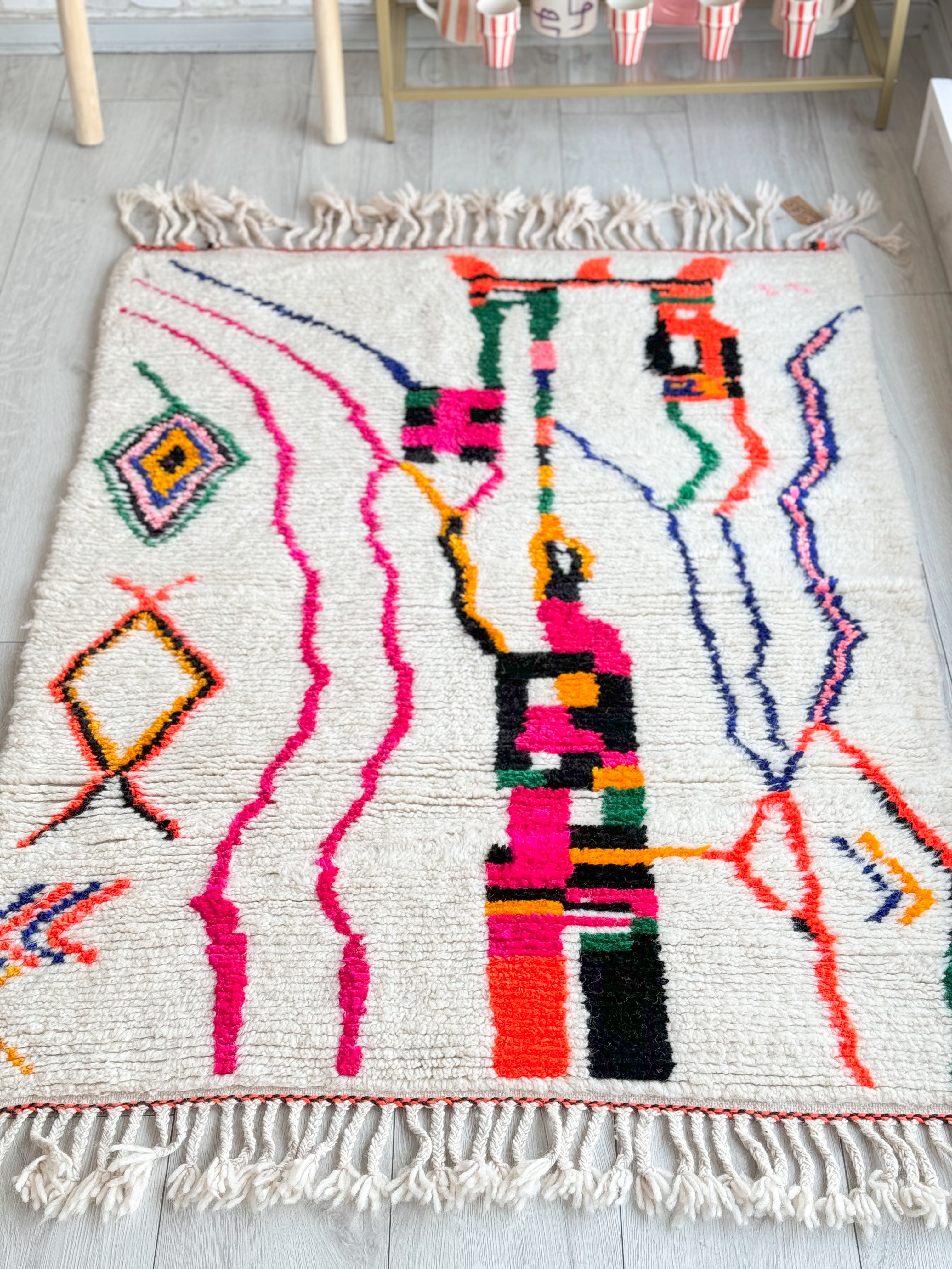 Colorful Berber rug 110 x 162 cm - n°895