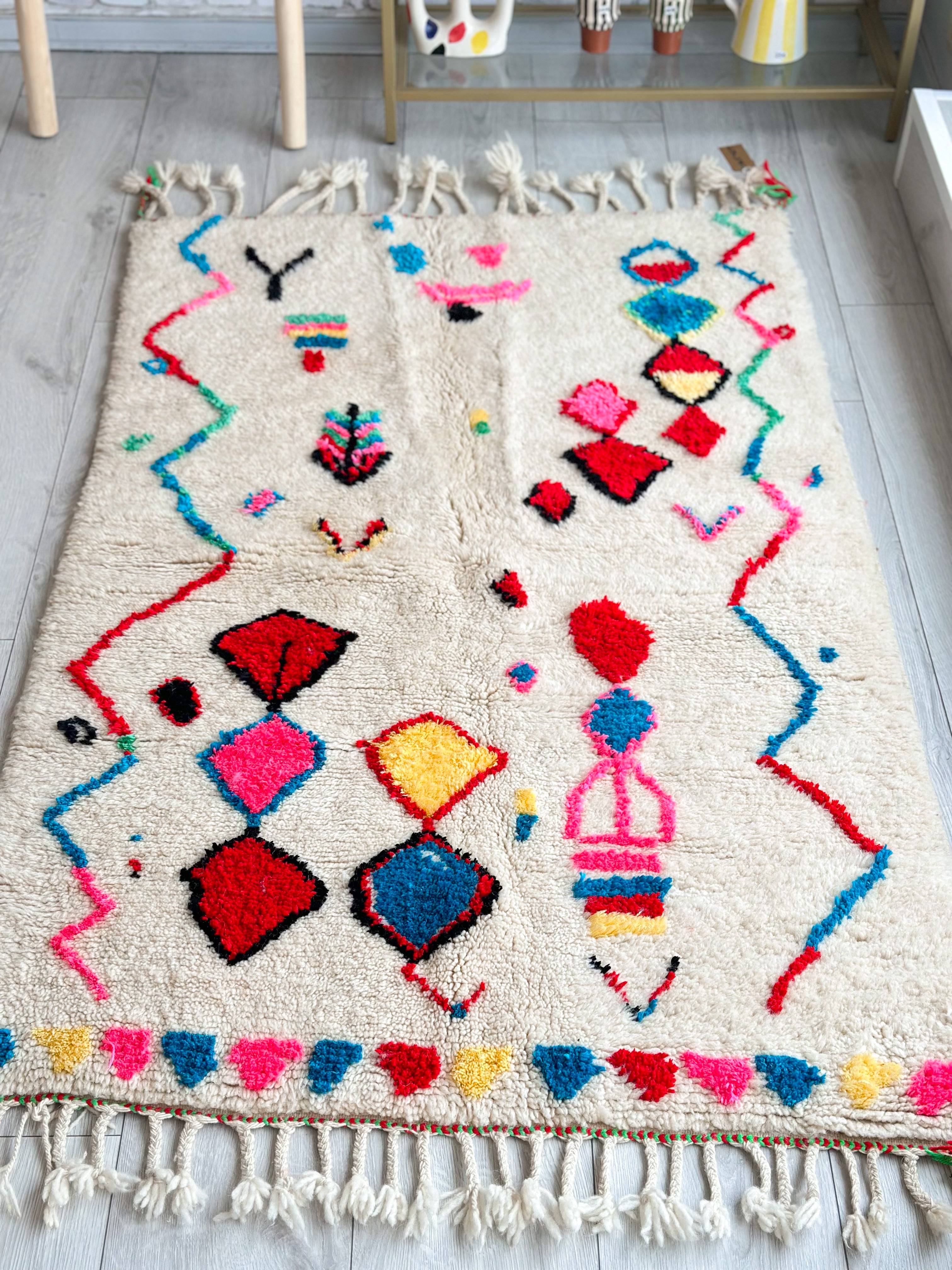 Colorful Berber rug 100 x 174 cm - n°723