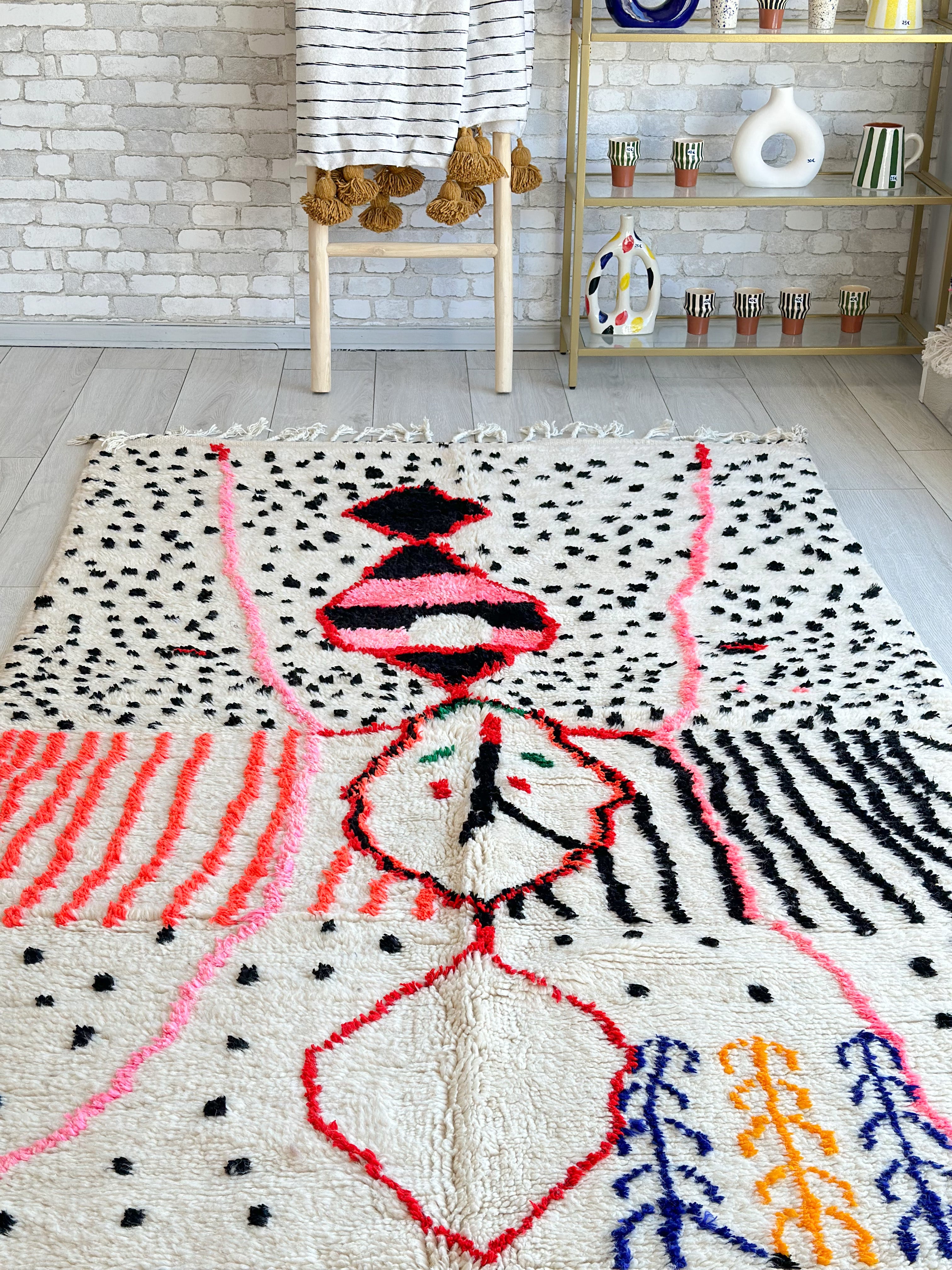 Tapis berbère coloré 142 x 263 cm - n°595