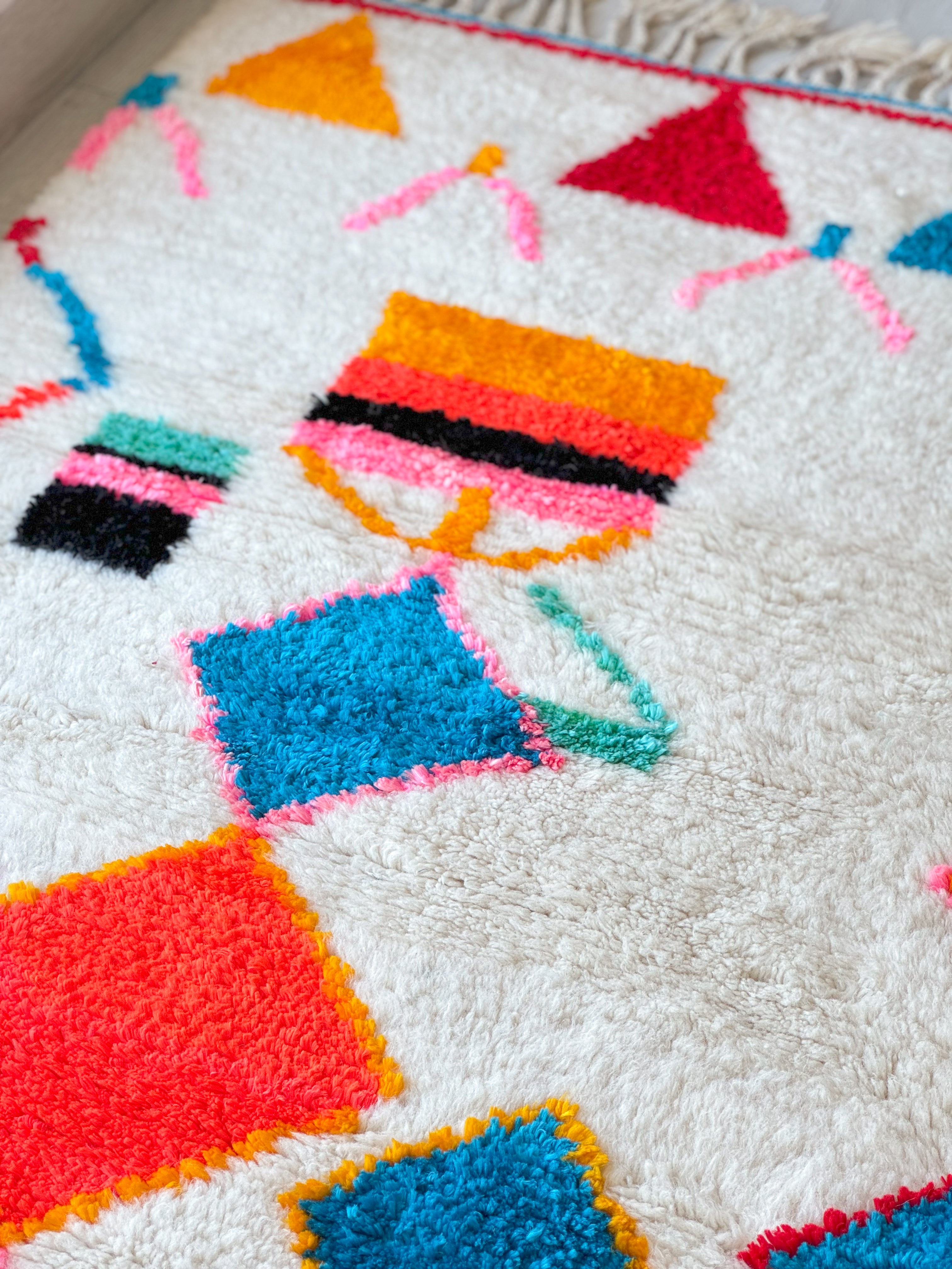 Colorful Berber rug 200 x 315 cm - n°990